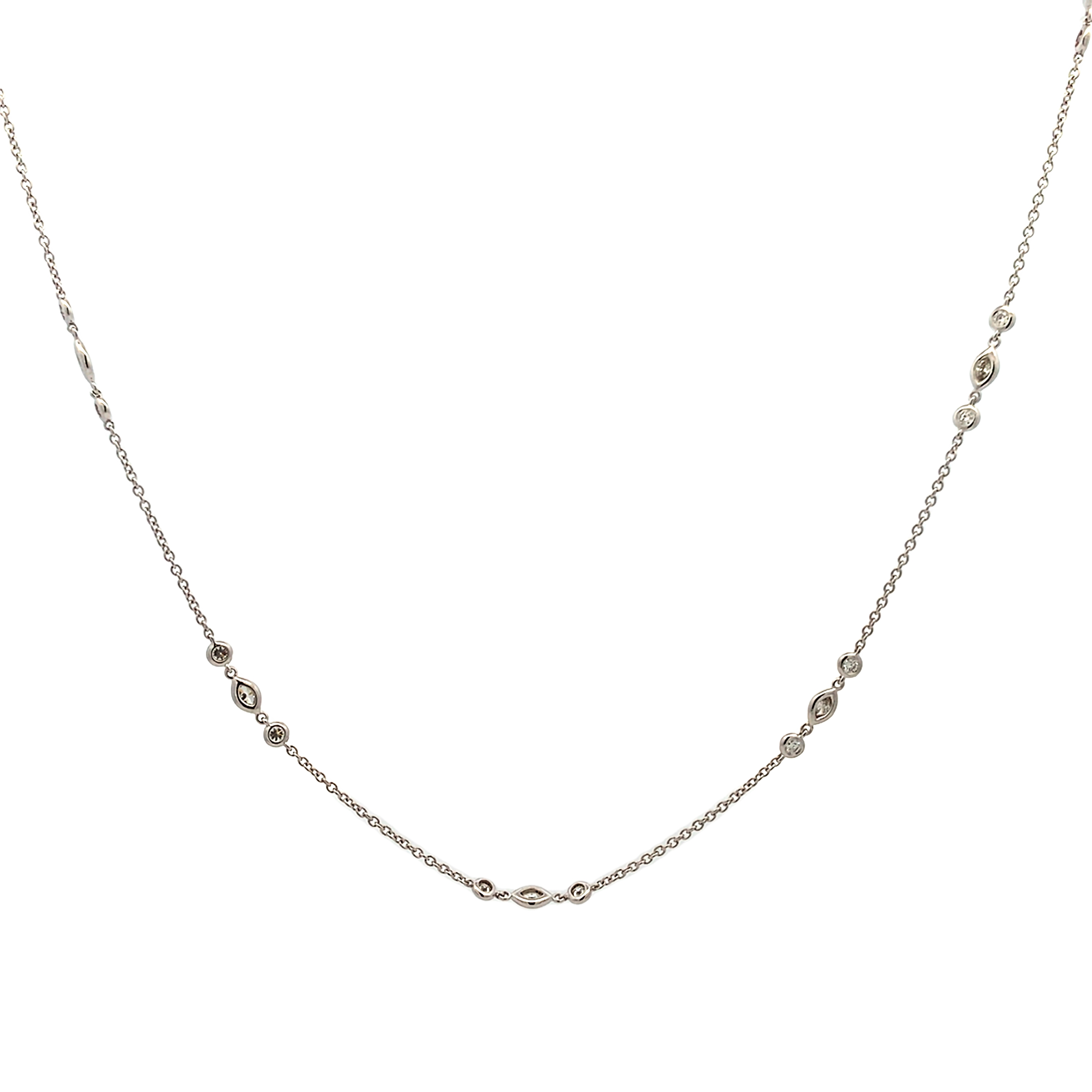 18K White Gold Diamond Necklace 18