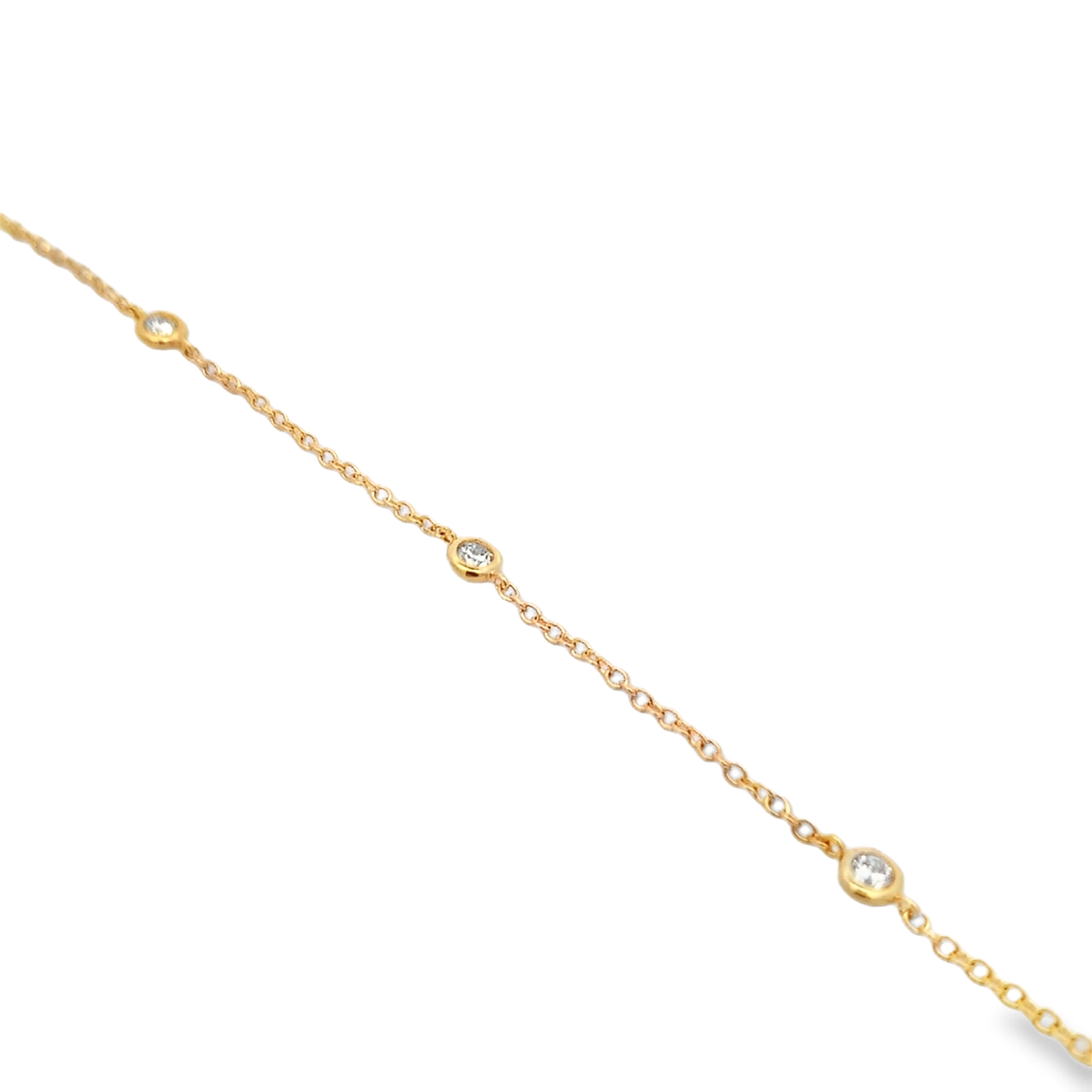 14K Yellow Gold Diamond By The Yard Necklace 18