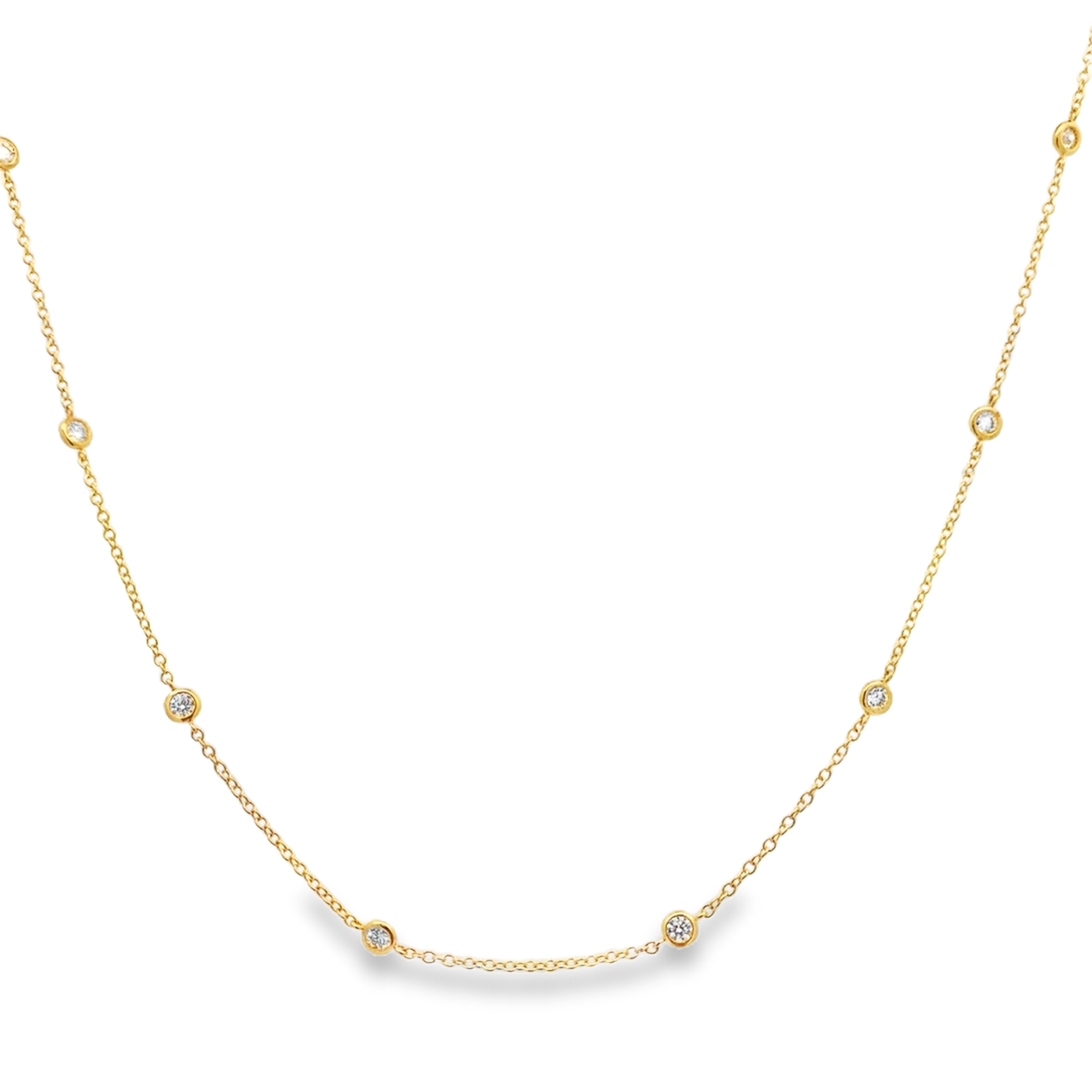 14K Yellow Gold Diamond By The Yard Necklace 18