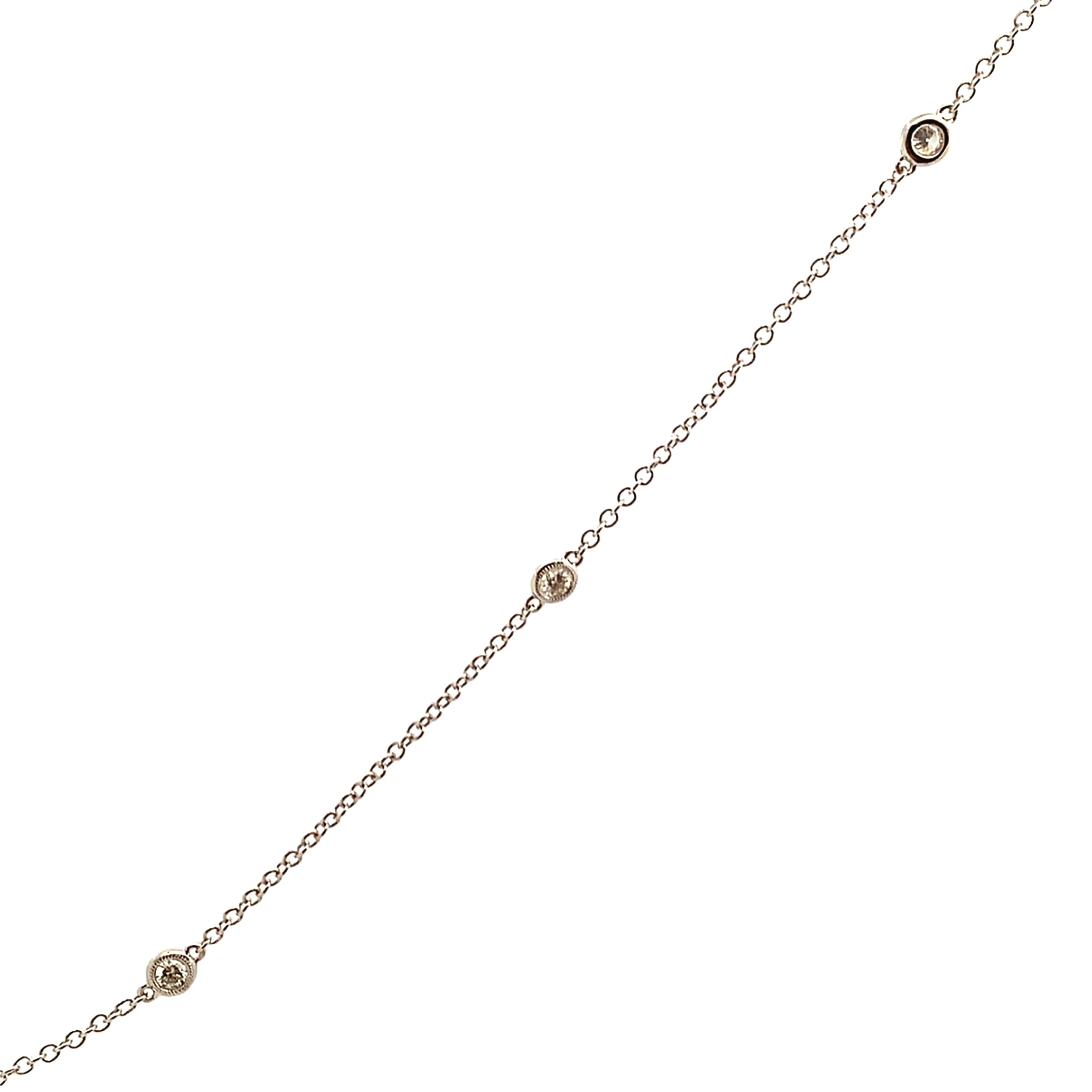 18K White Gold 8-Station Diamonds By The Yard Necklace