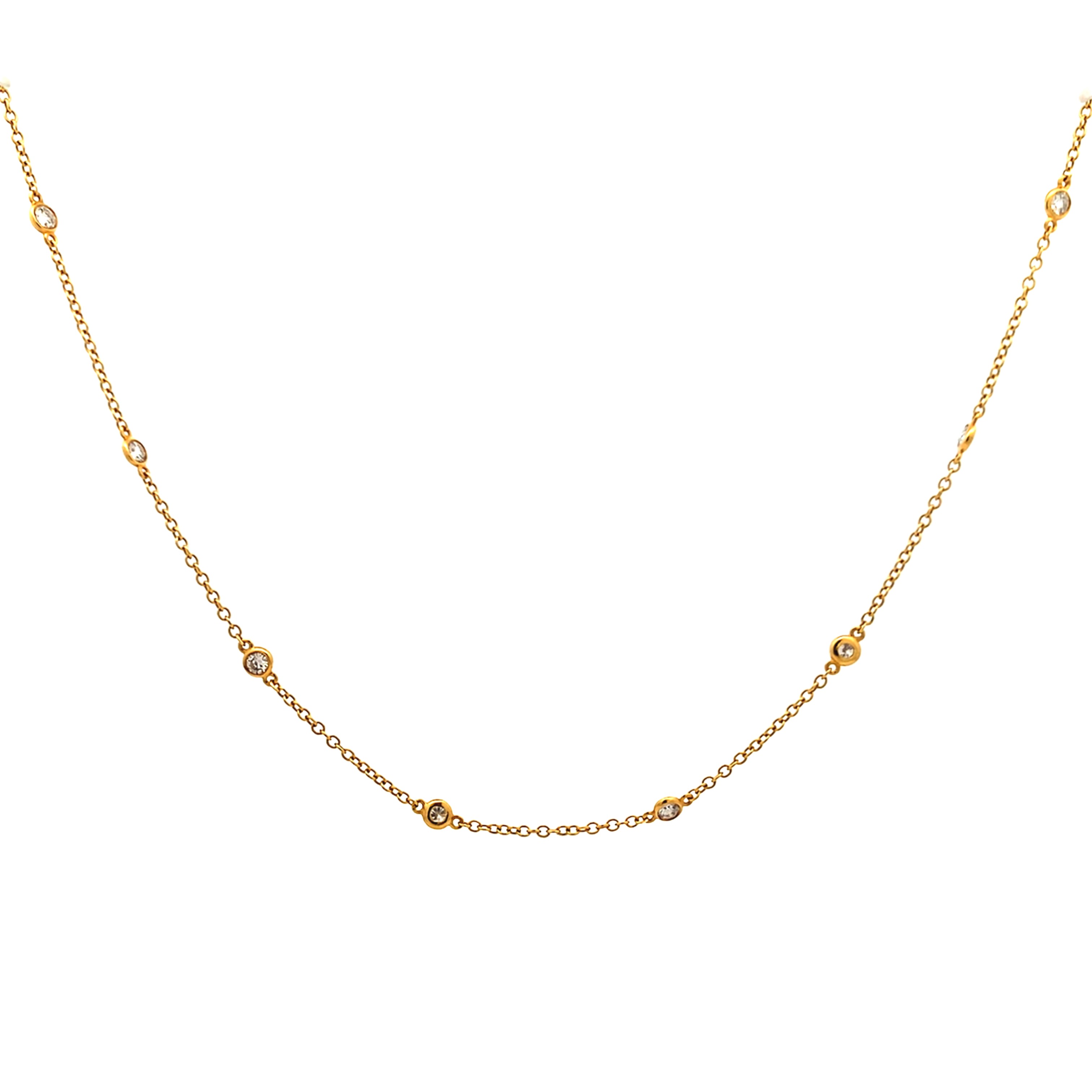 18K Yellow Gold Diamond By The Yard Necklace 16