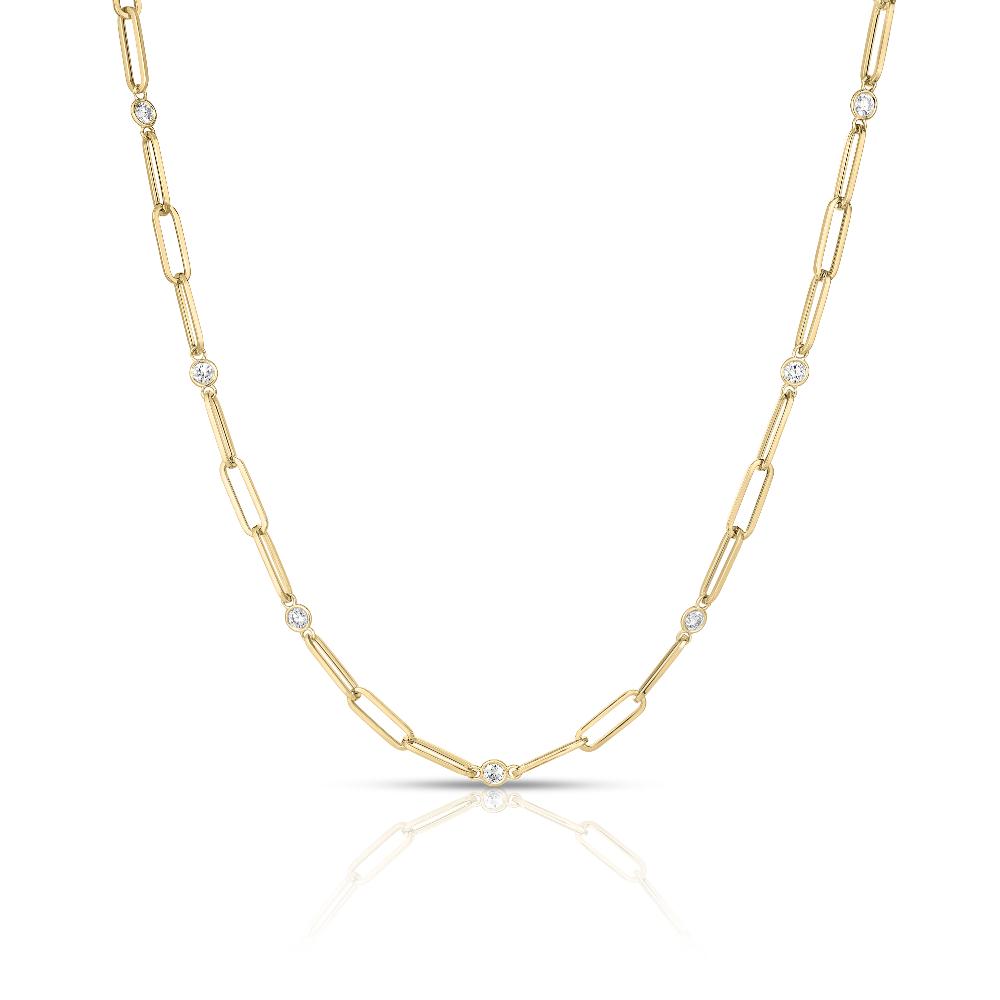 Roberto Coin 18K Yellow Gold Diamond Oro Classic Necklace 17