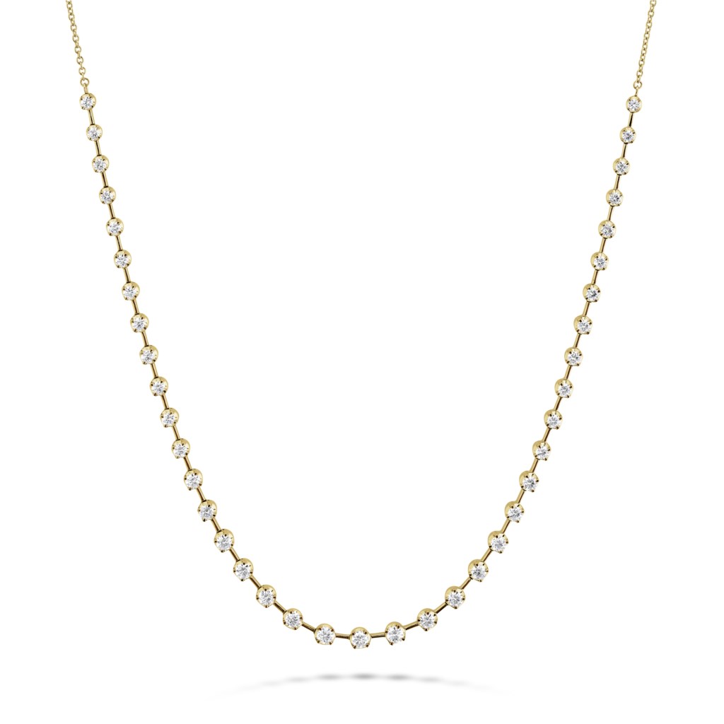 Memoire 18K Yellow Gold Diamond Station Necklace