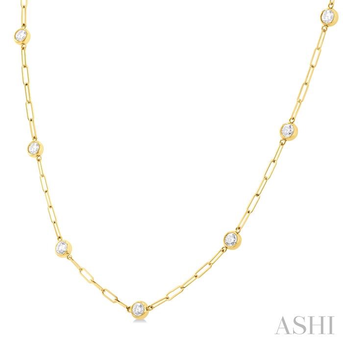 14K Yellow Gold 1-Carat Diamonds By The Yard Paperclip Necklace