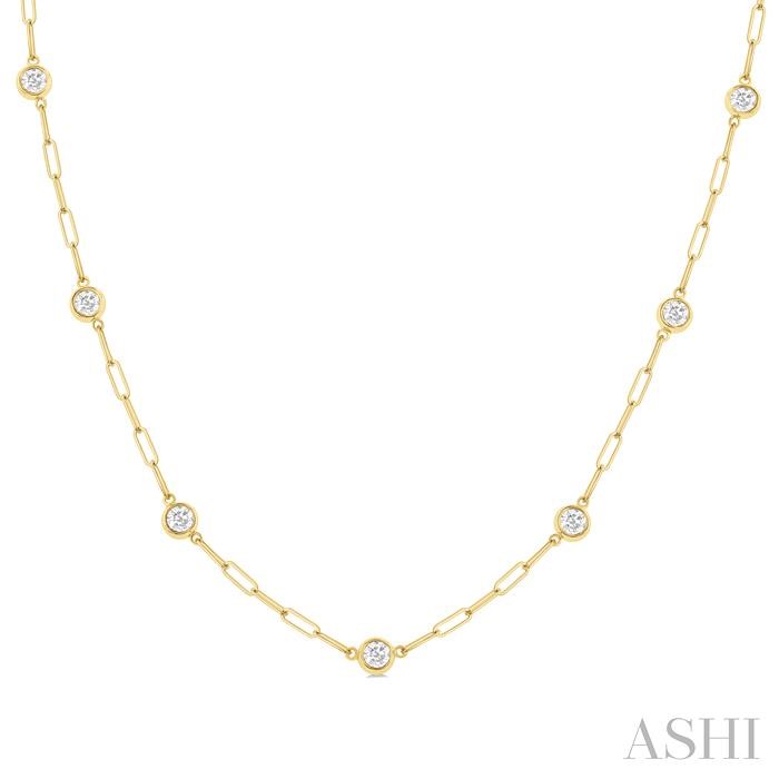 14K Yellow Gold 1-Carat Diamonds By The Yard Paperclip Necklace