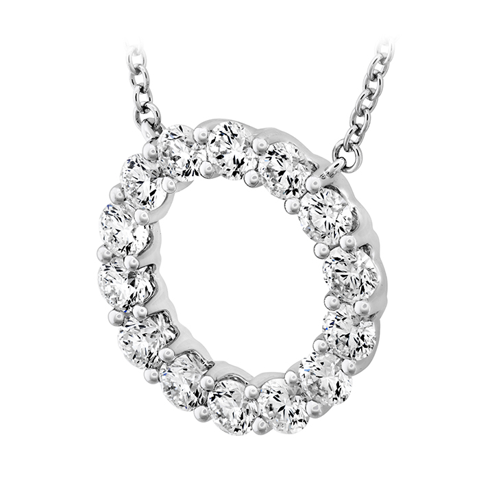 Memoire 18K White Gold Diamond Circle Necklace