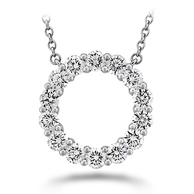 Memoire 18K White Gold Diamond Circle Necklace