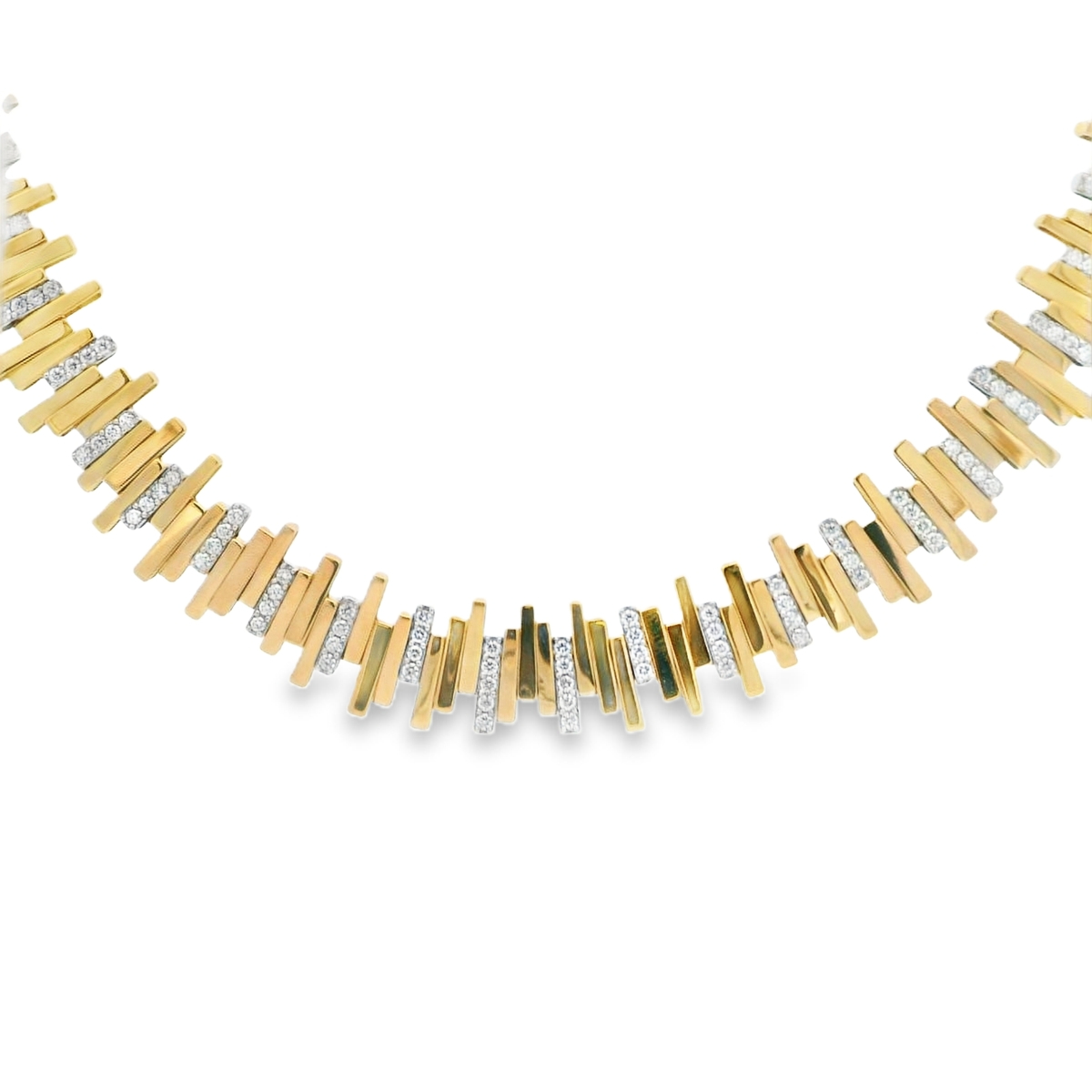 Savoia 18K Two-Tone Arena Collection Stacked Bar Diamond Necklace
