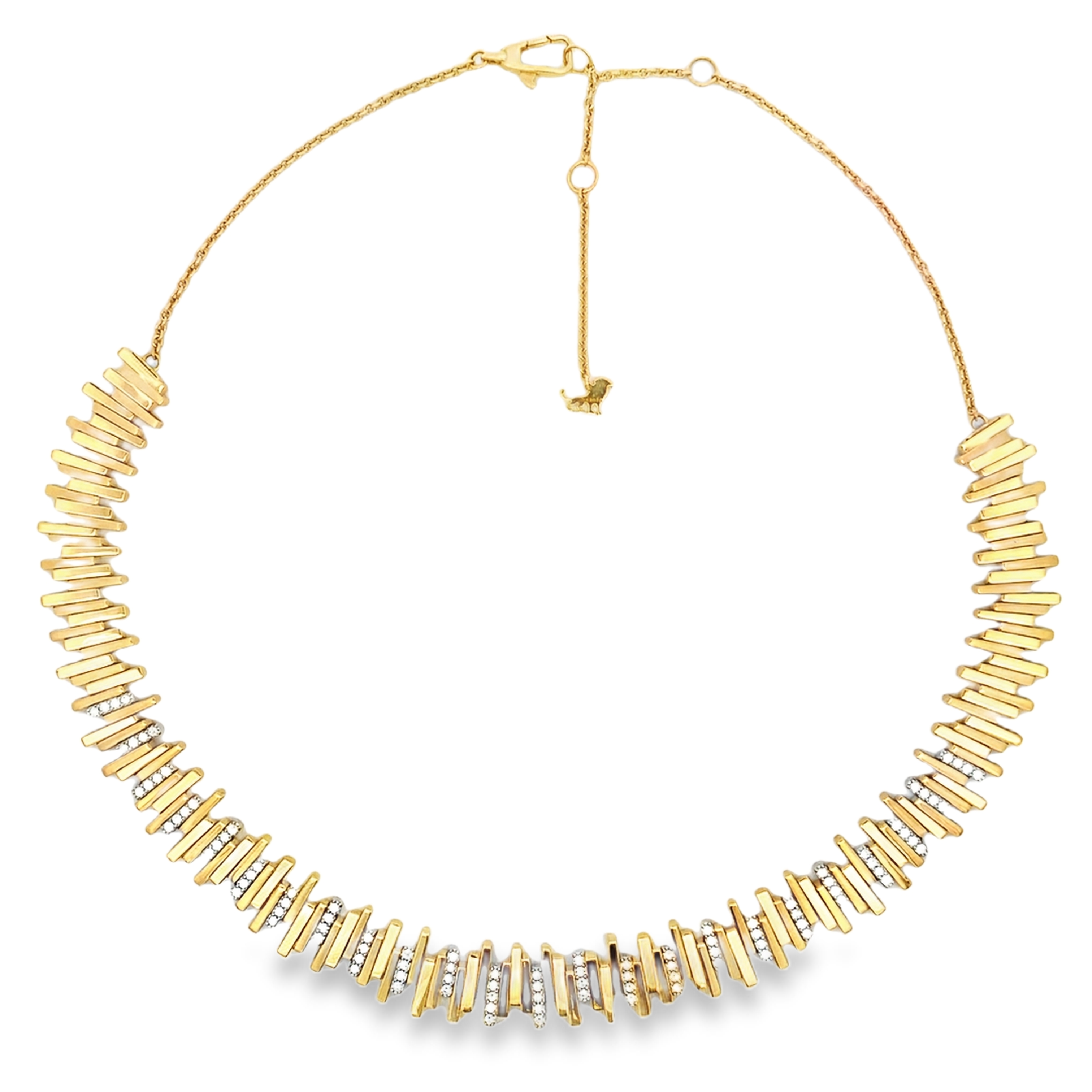 Savoia 18K Two-Tone Arena Collection Stacked Bar Diamond Necklace