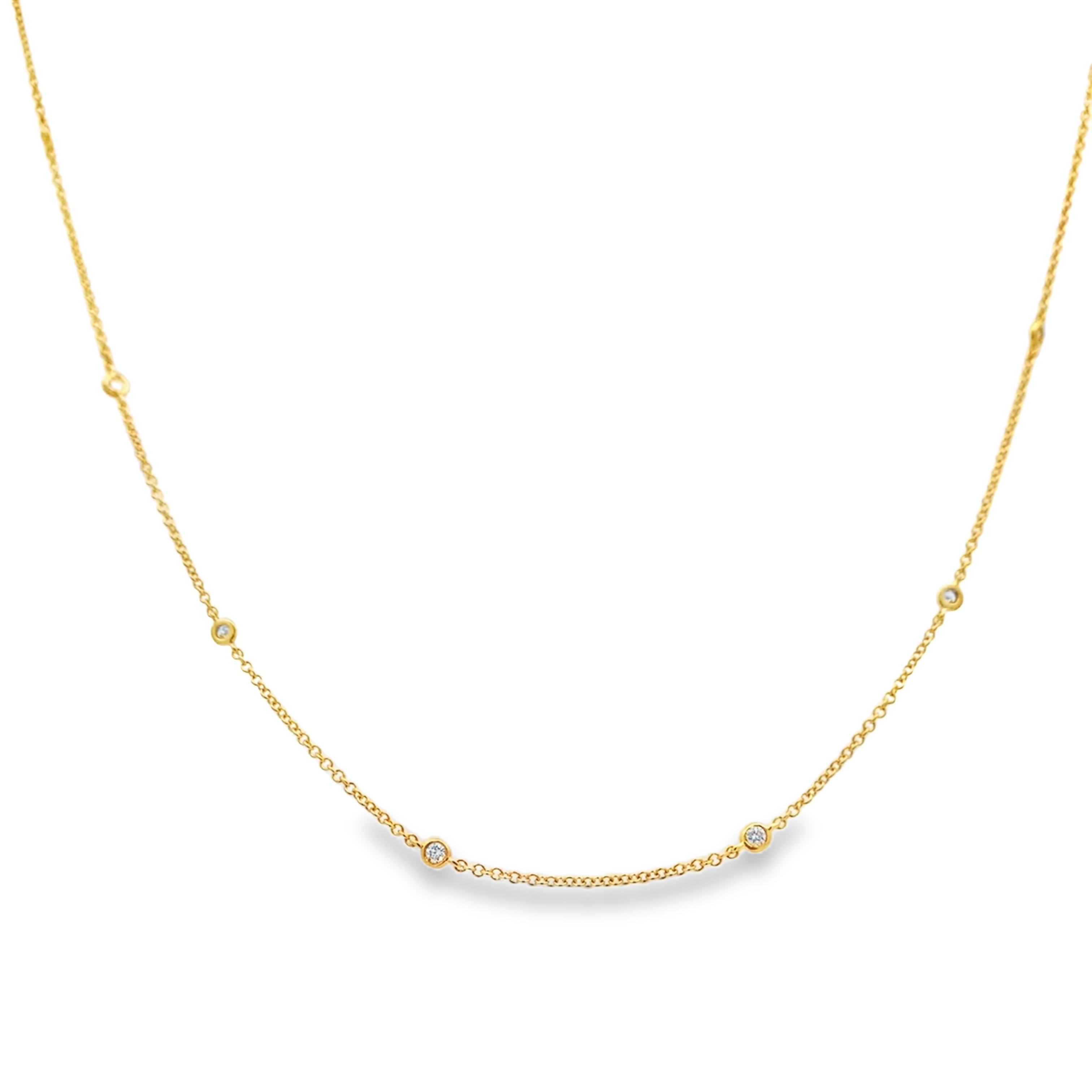 18K Yellow Gold 1/4-Carat Diamonds By The Yard Necklace