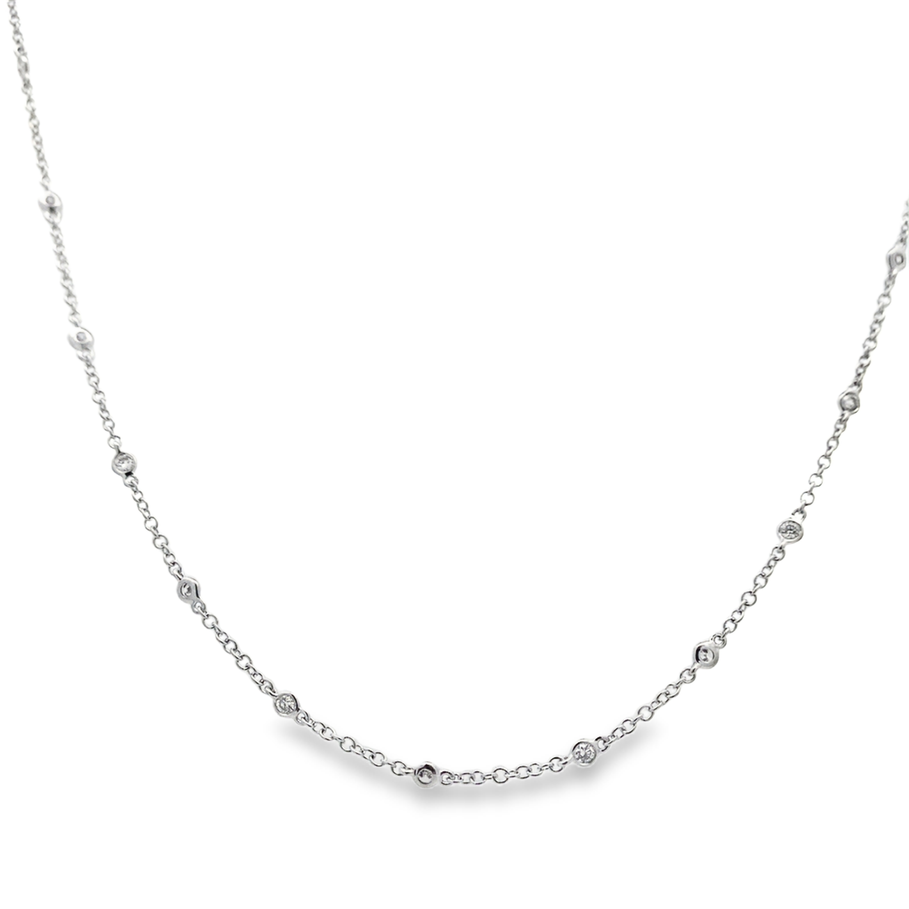 18K White Gold 3/4-Carat Diamonds By The Yard Necklace