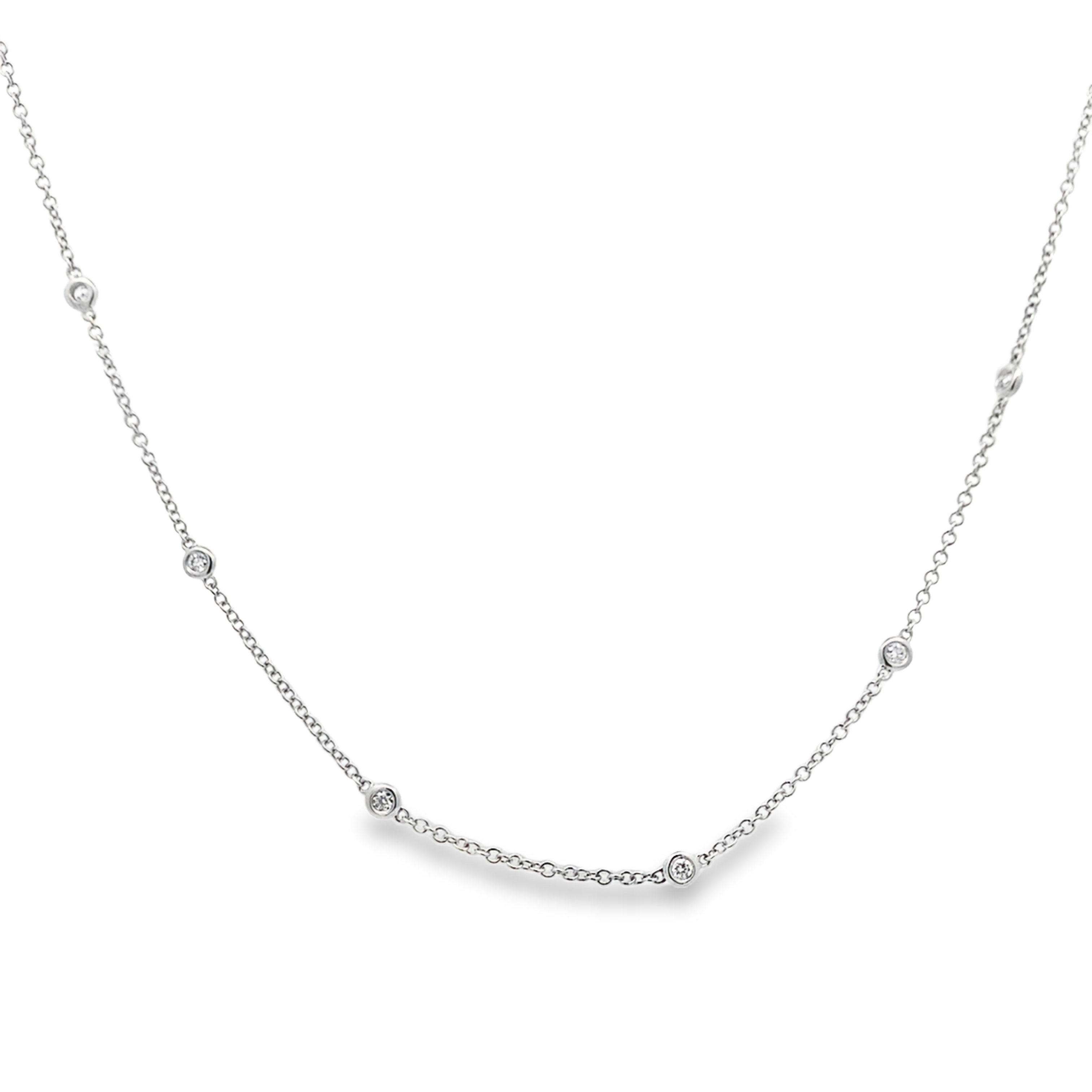 18K White Gold 6-Station Diamonds By The Yard Necklace