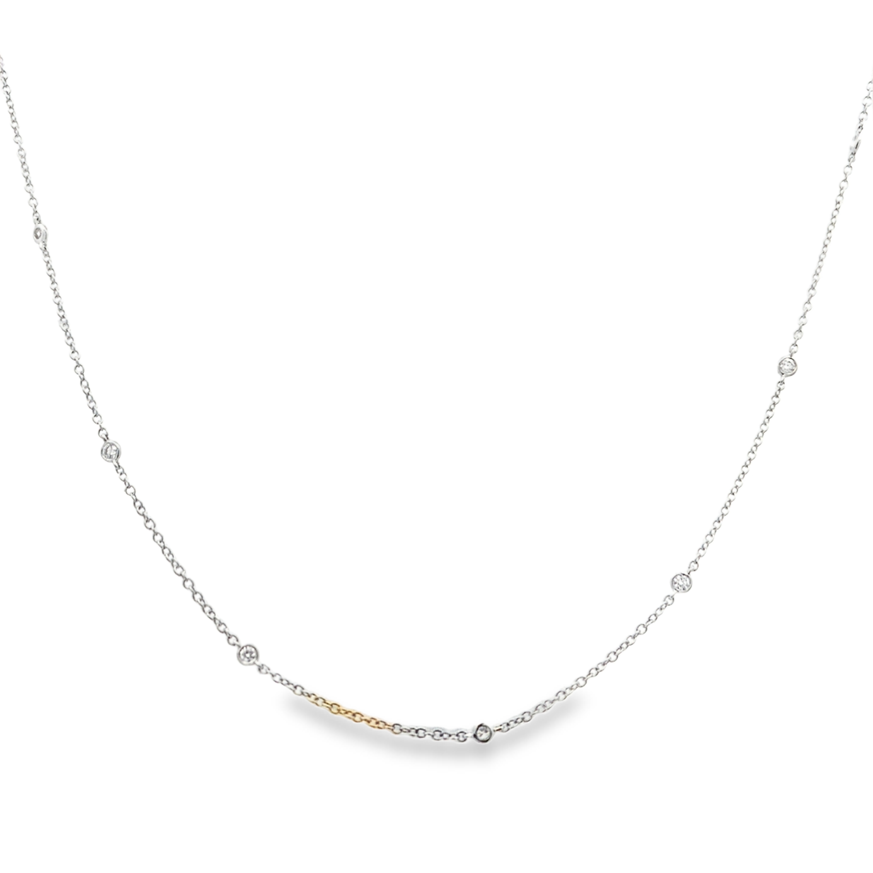 18K White Gold 10-Station Diamonds By The Yard Necklace