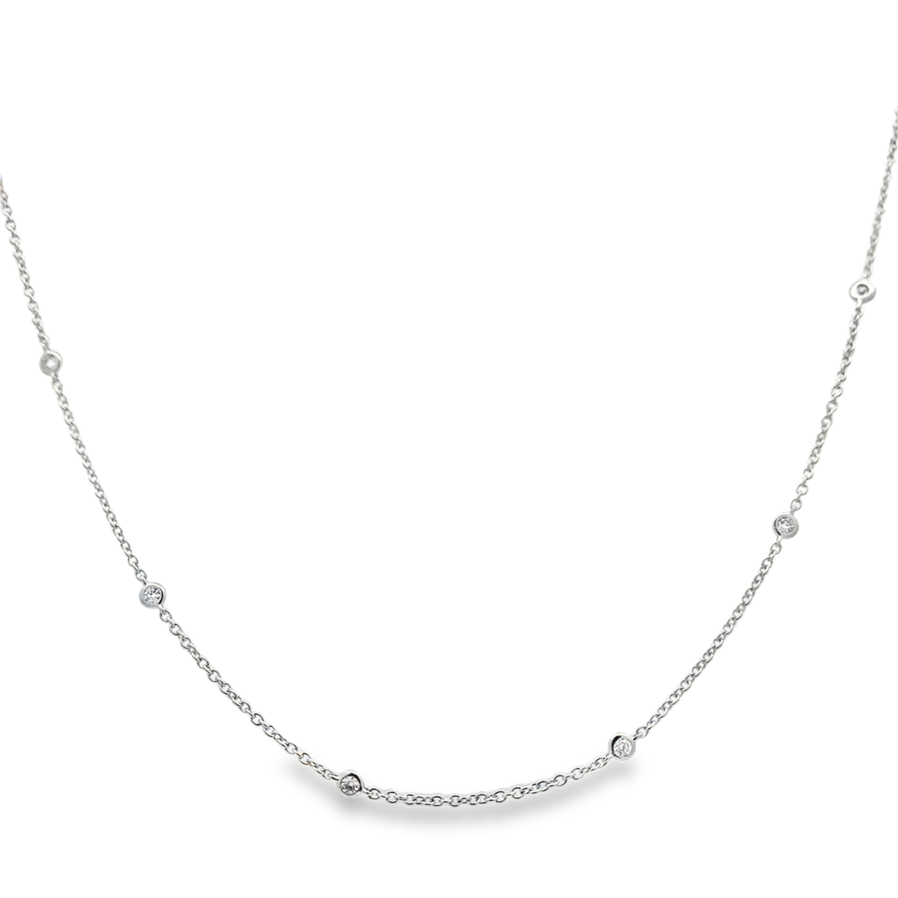 18K White Gold Diamonds By The Yard Necklace