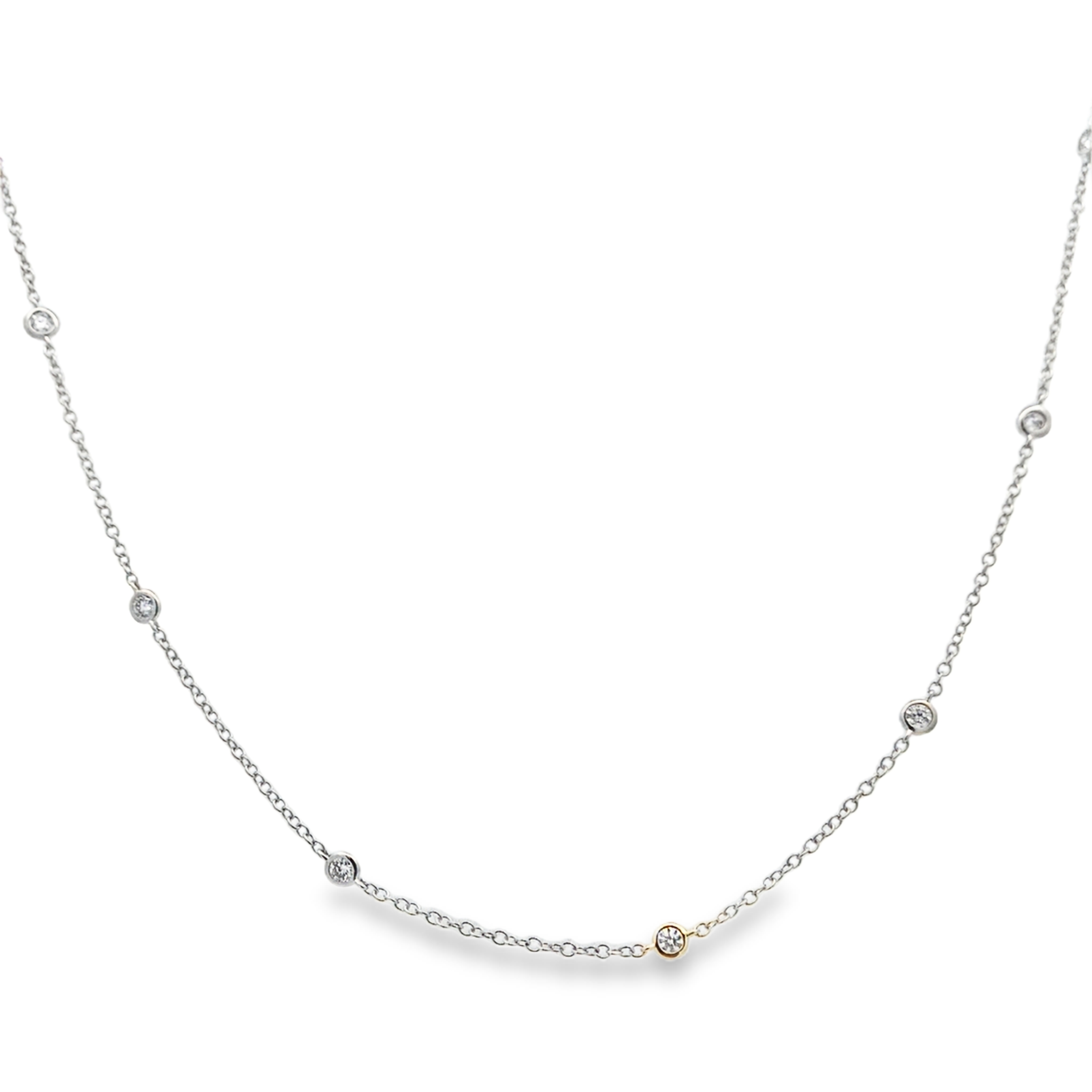 18K White Gold 1/2-Carat Diamonds By The Yard Necklace