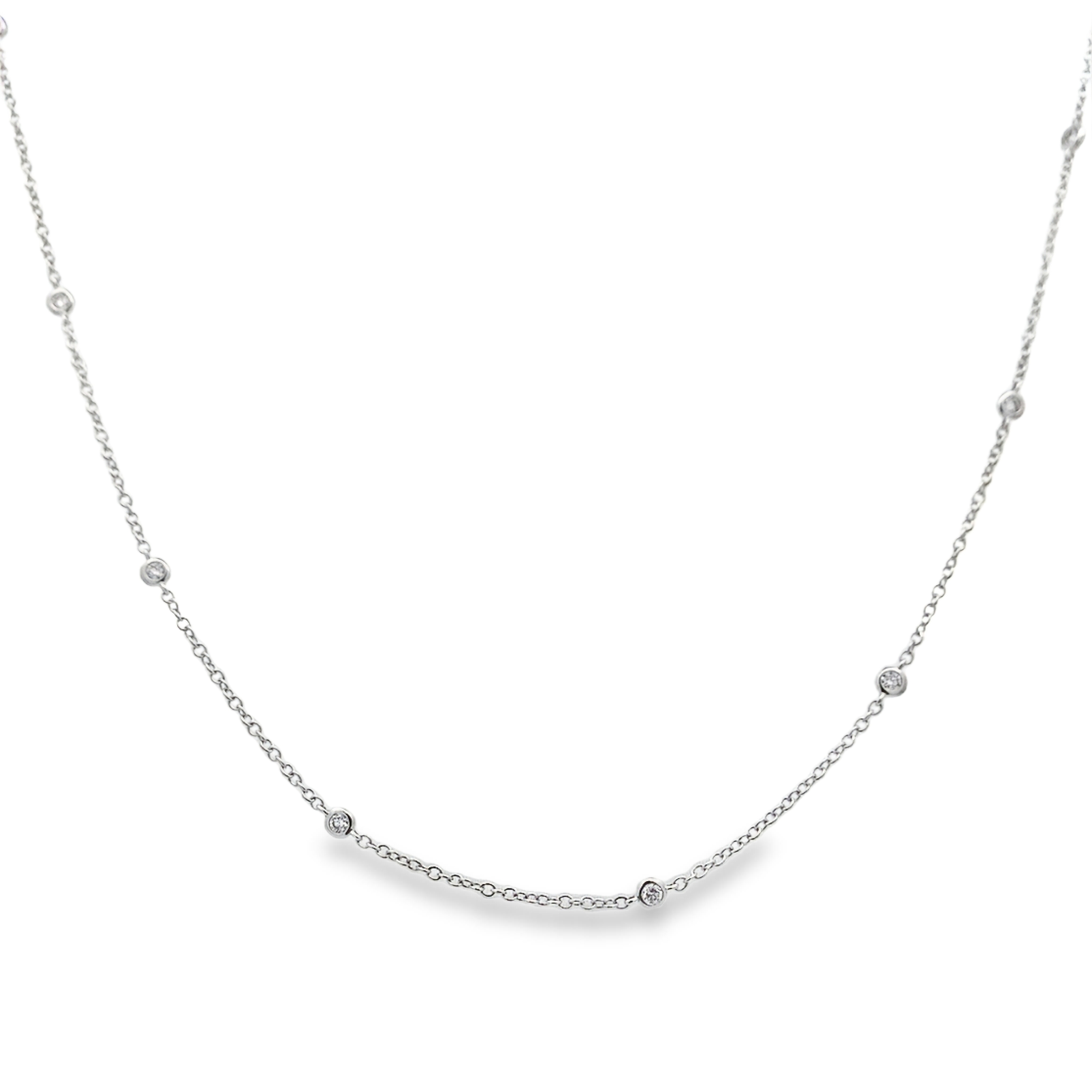 18K White Gold 1/4-Carat Diamonds By The Yard Necklace