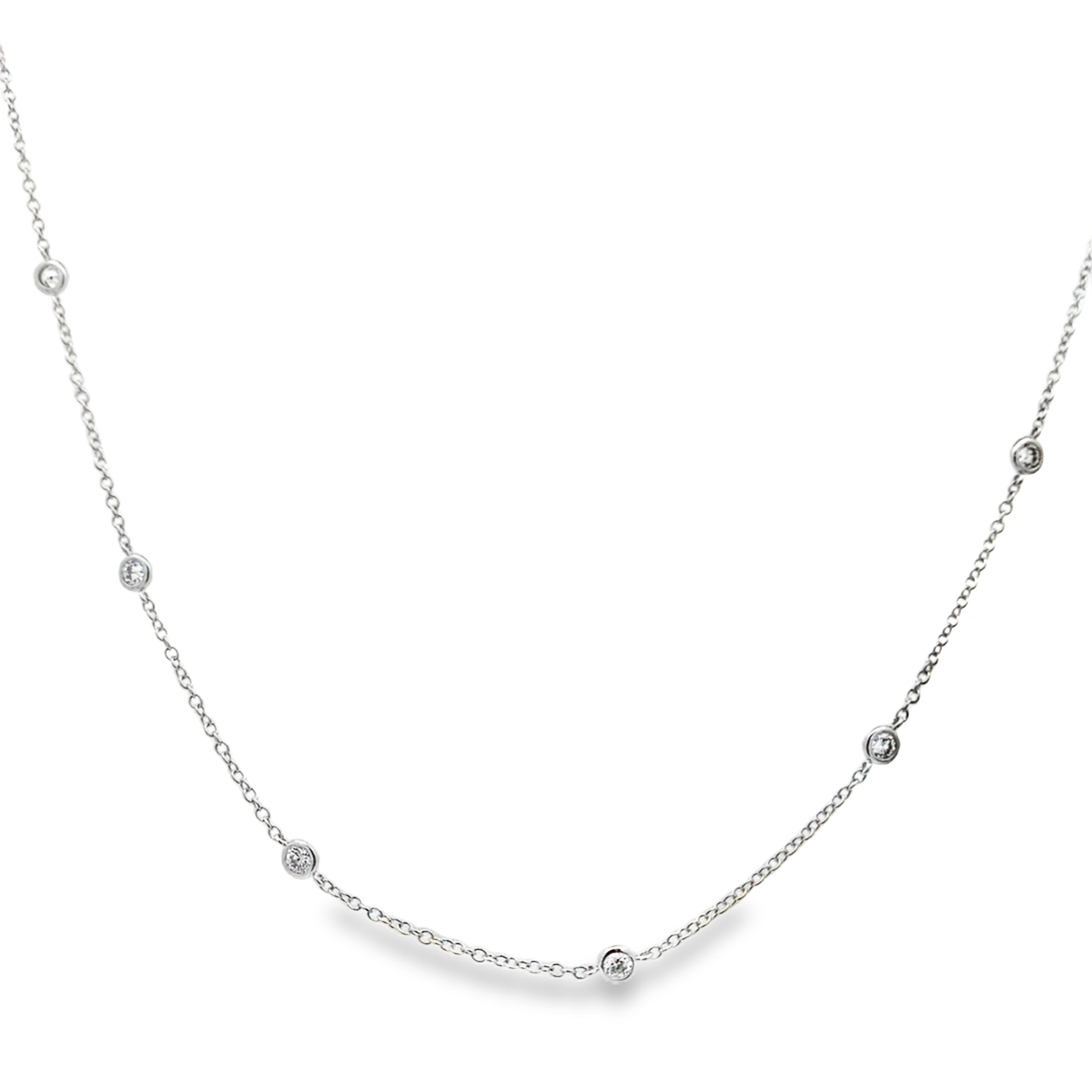 18K White Gold 3/4-Carat Diamonds By The Yard Necklace