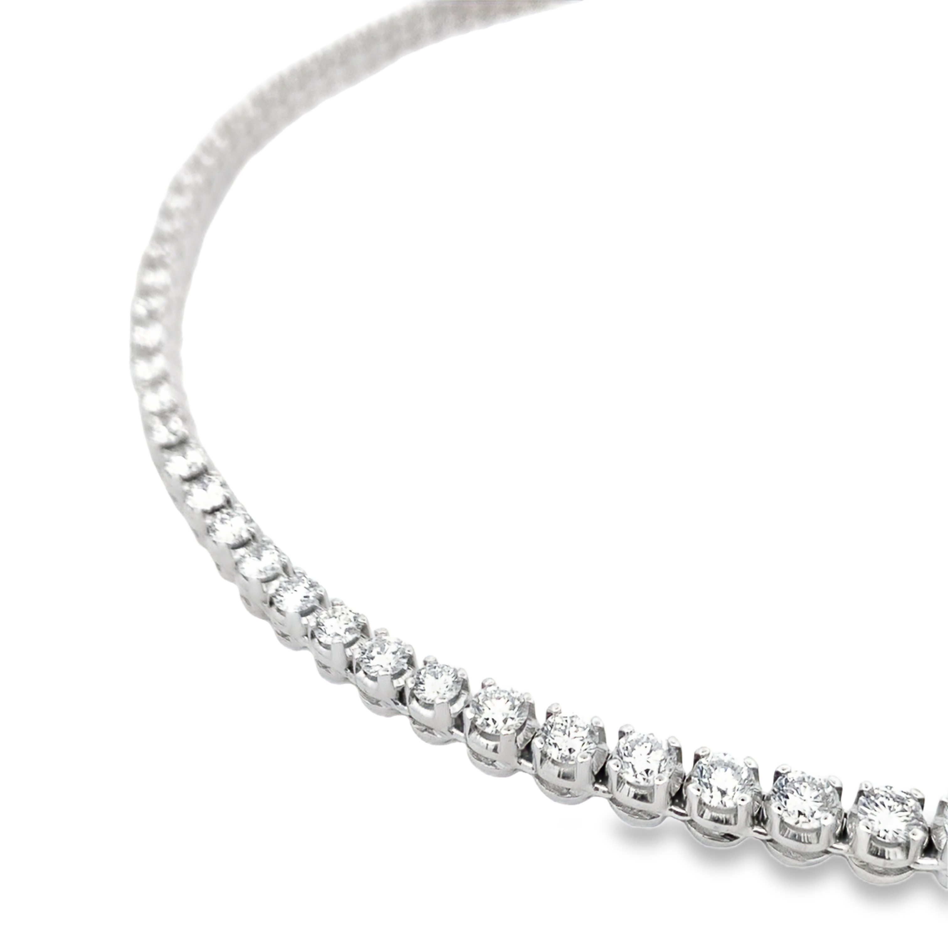 18K White Gold 12-Carat Buttercup Diamond Tennis Necklace