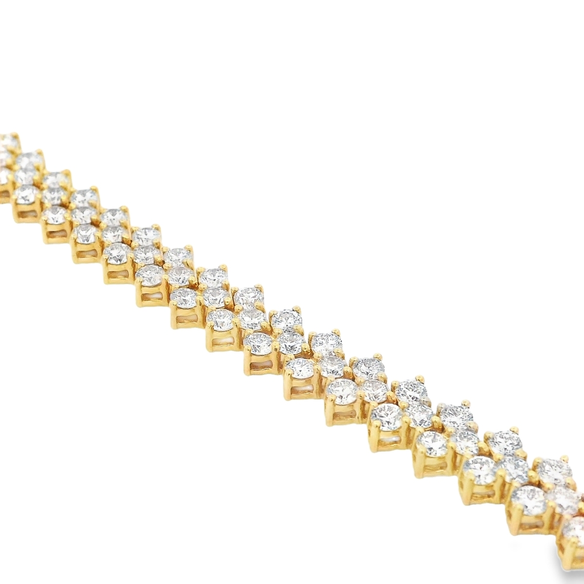 18K Yellow Gold Wide Chevron Diamond Necklace