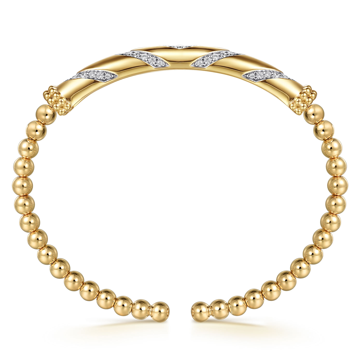 Gabriel & Co. 14K Yellow Gold Limited Edition Bujukan Diamond Bar Bangle