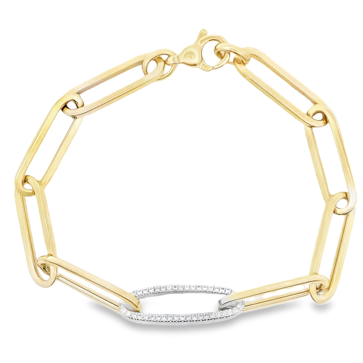 Rudolf Friedmann 14K Two-Tone Oval Diamond Link Bracelet
