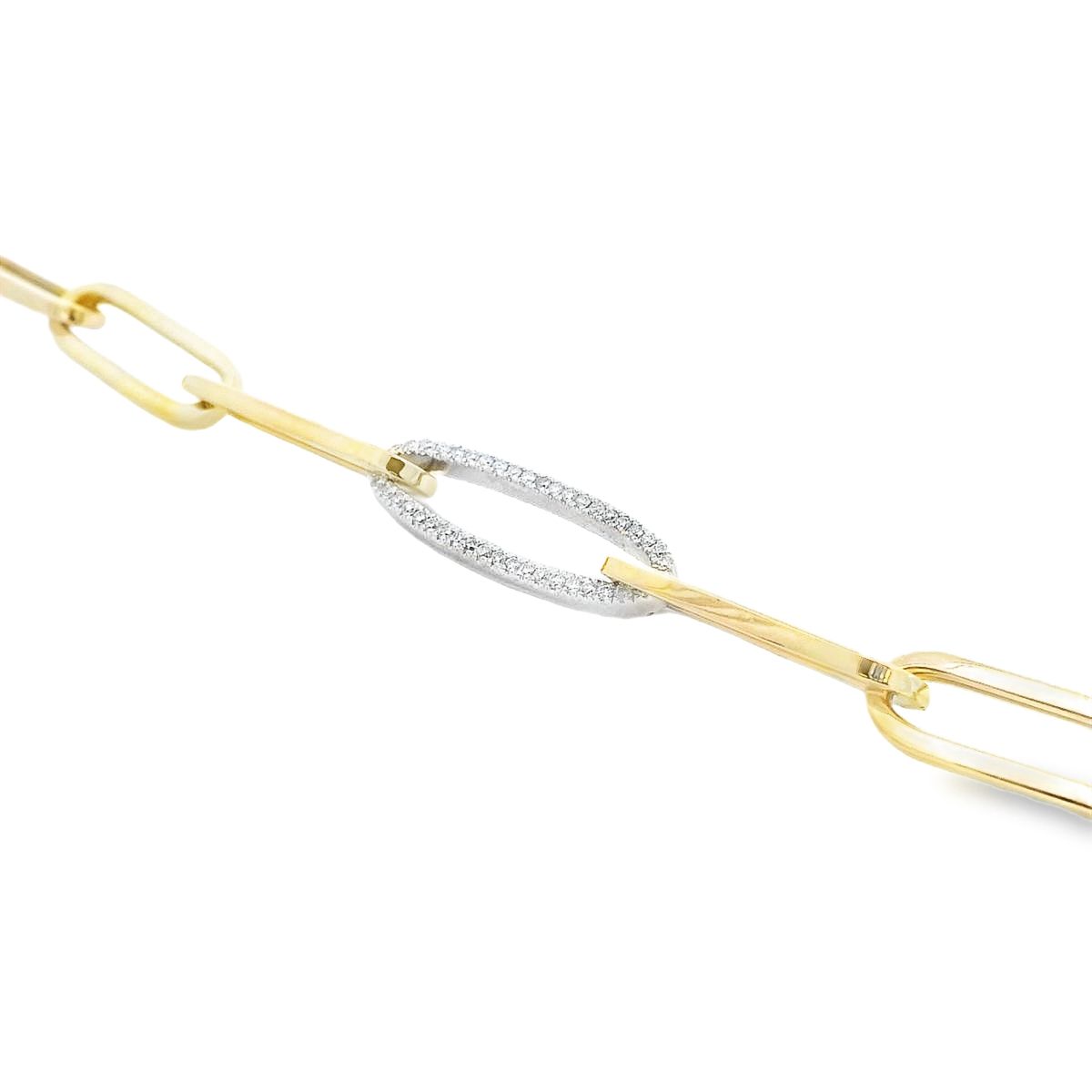 Rudolf Friedmann 14K Two-Tone Oval Diamond Link Bracelet