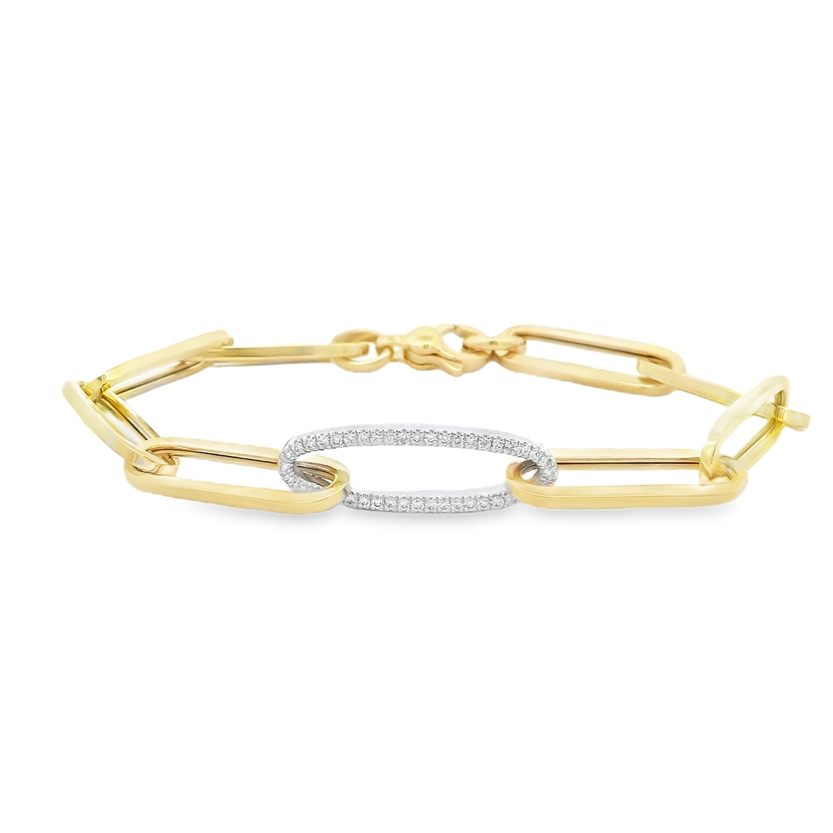 Rudolf Friedmann 14K Two-Tone Oval Diamond Link Bracelet