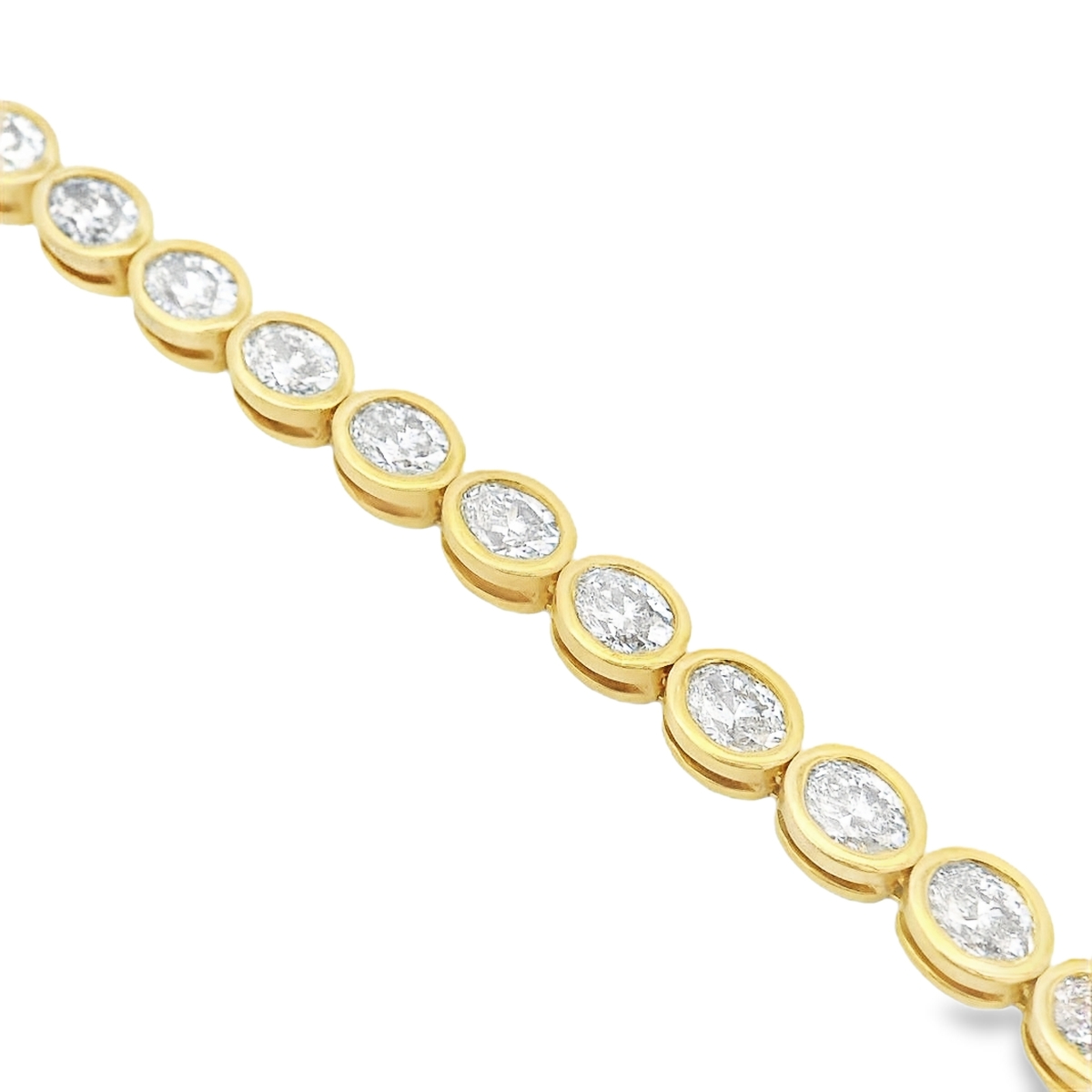 Norman Silverman 18K Yellow Gold East-West Oval Diamond Tennis Bracelet