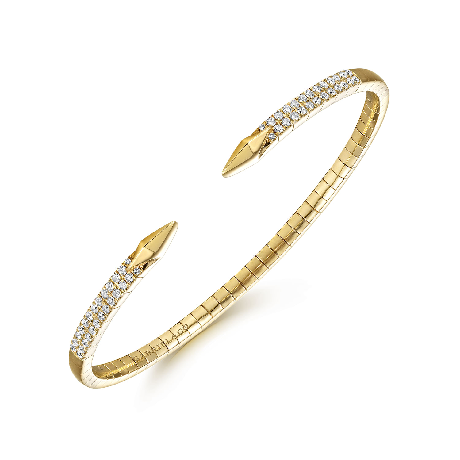 Gabriel & Co. 14K Yellow Gold Diamond Spear Bangle