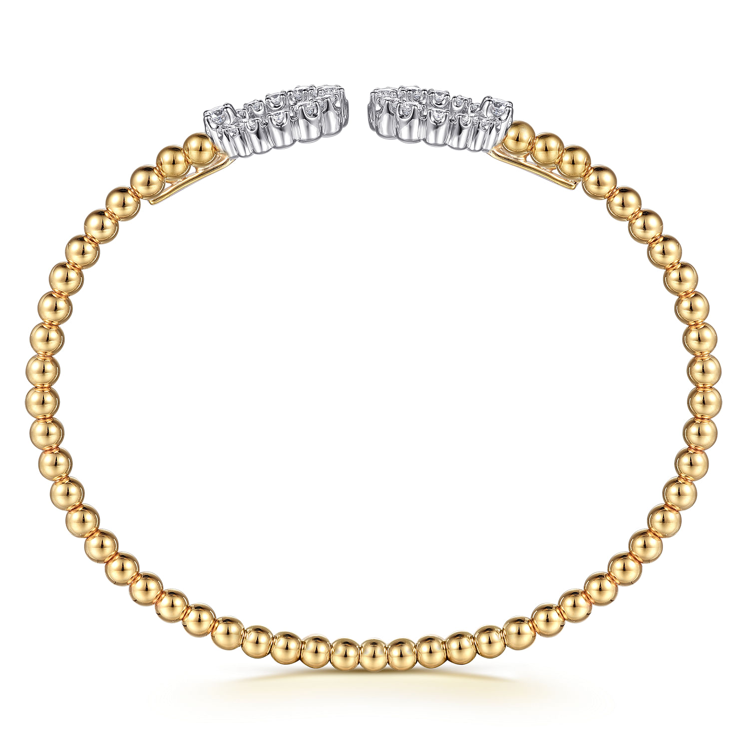 Gabriel & Co. 14K Yellow Gold Bujukan Diamond Circle Open Bangle