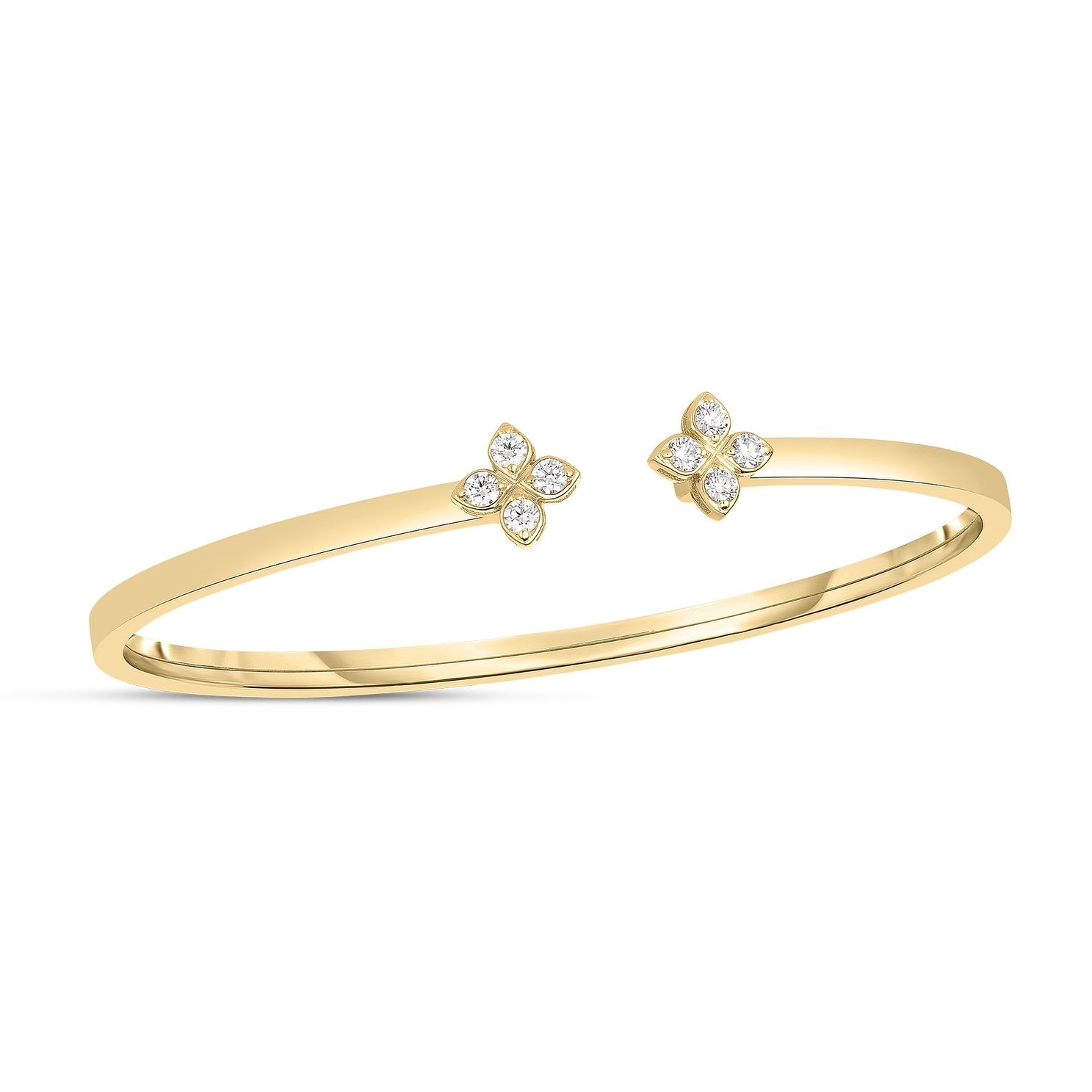 Roberto Coin 18K Yellow Gold Love in Verona Diamond Open Bangle