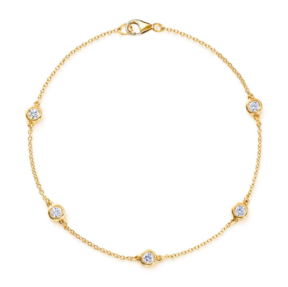 14K Yellow Gold Diamonds By The Yard Bracelet