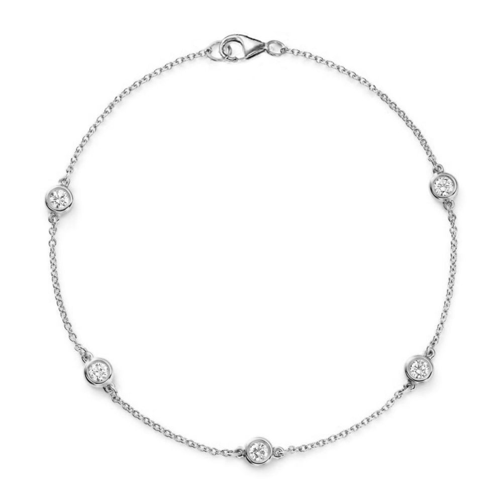 14K White Gold Diamonds By The Yard Bracelet
