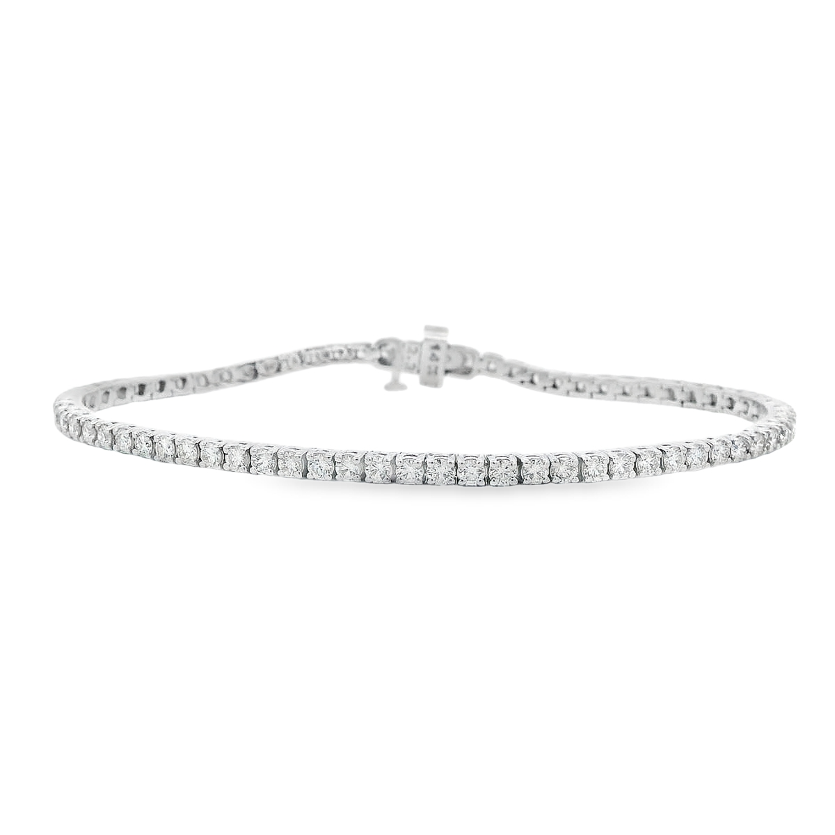 14K White Gold 3-Carat Diamond Tennis Bracelet