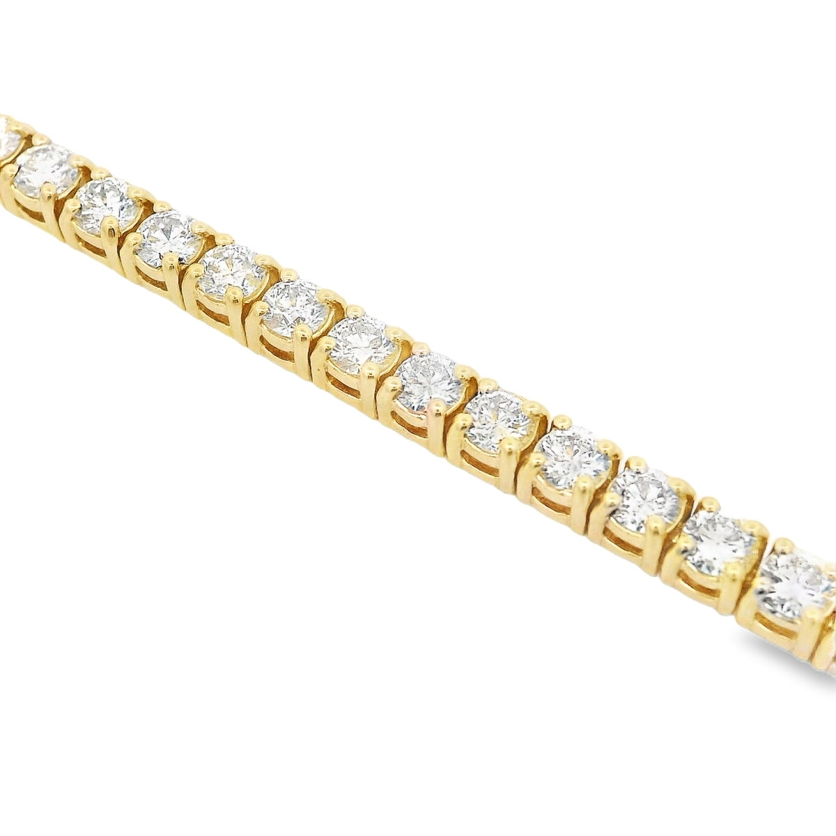 14K Yellow Gold 5-Carat Diamond Tennis Bracelet