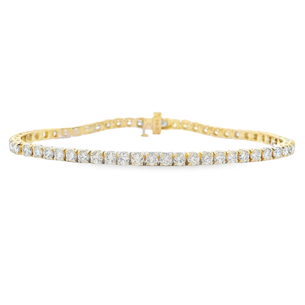 14K Yellow Gold 5-Carat Diamond Tennis Bracelet