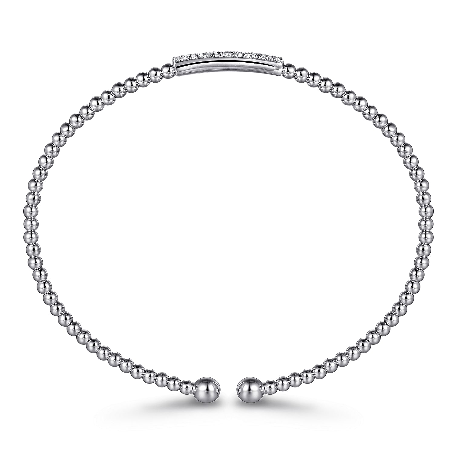 Gabriel & Co. 14K White Gold Bujukan Bead Diamond Cuff