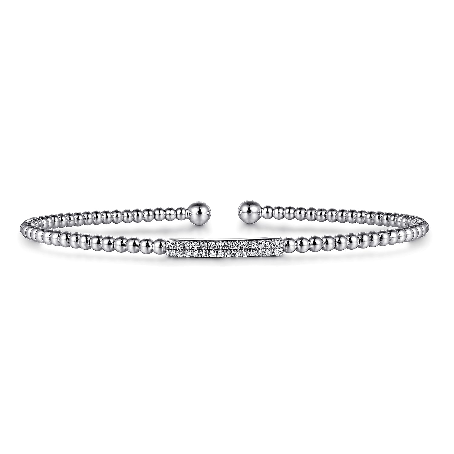Gabriel & Co. 14K White Gold Bujukan Bead Diamond Cuff