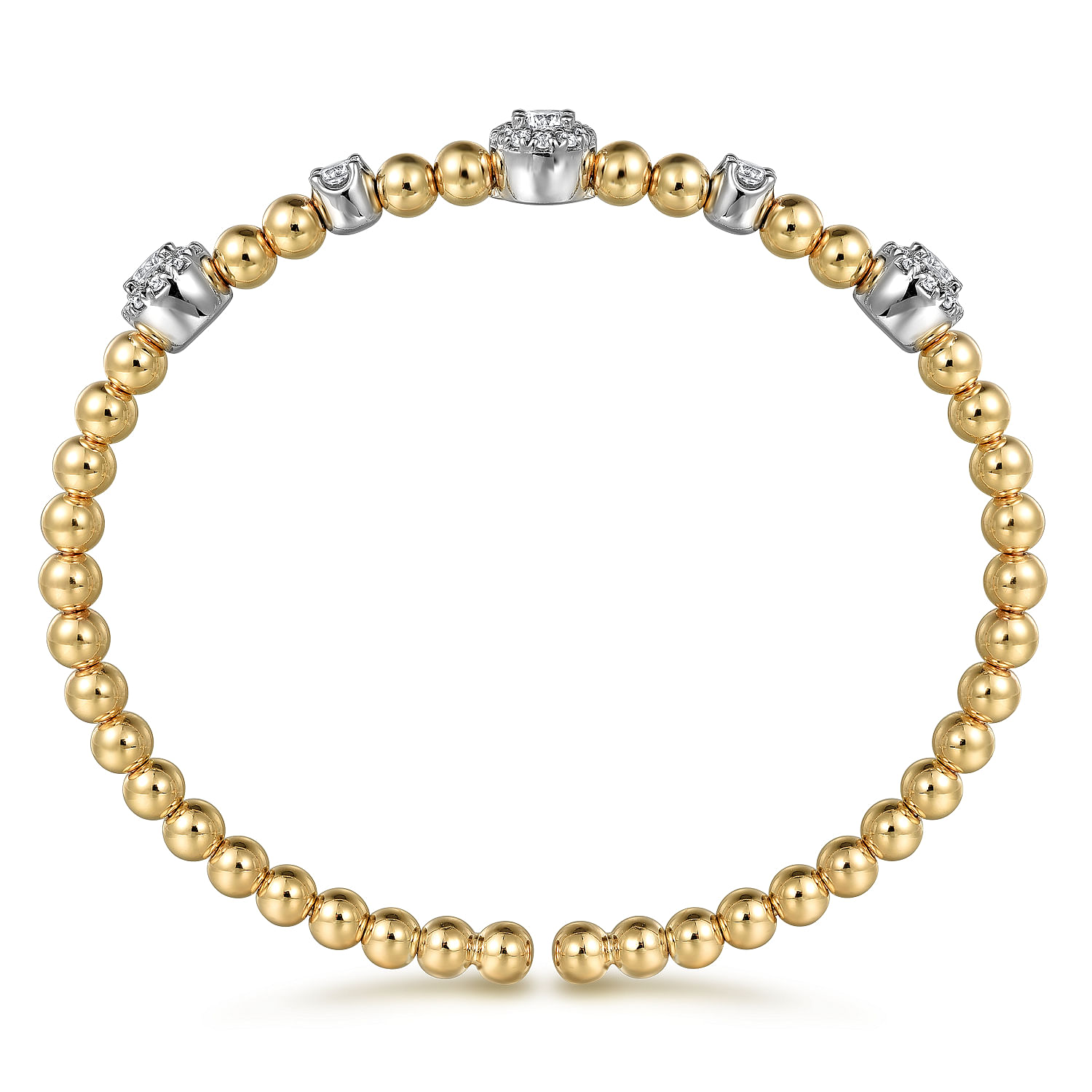 Gabriel & Co.14K Two-Tone Diamond Station Bujukan Split Bangle