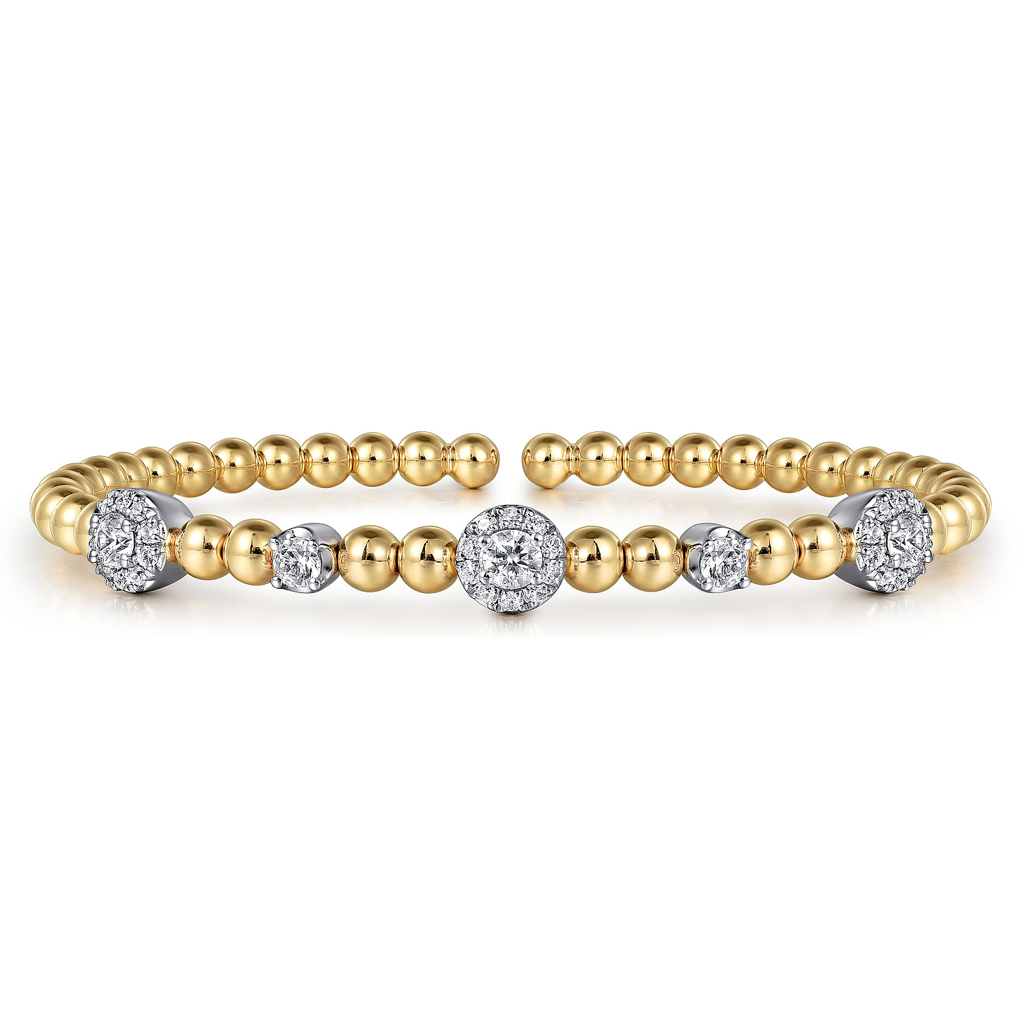 Gabriel & Co.14K Two-Tone Diamond Station Bujukan Split Bangle