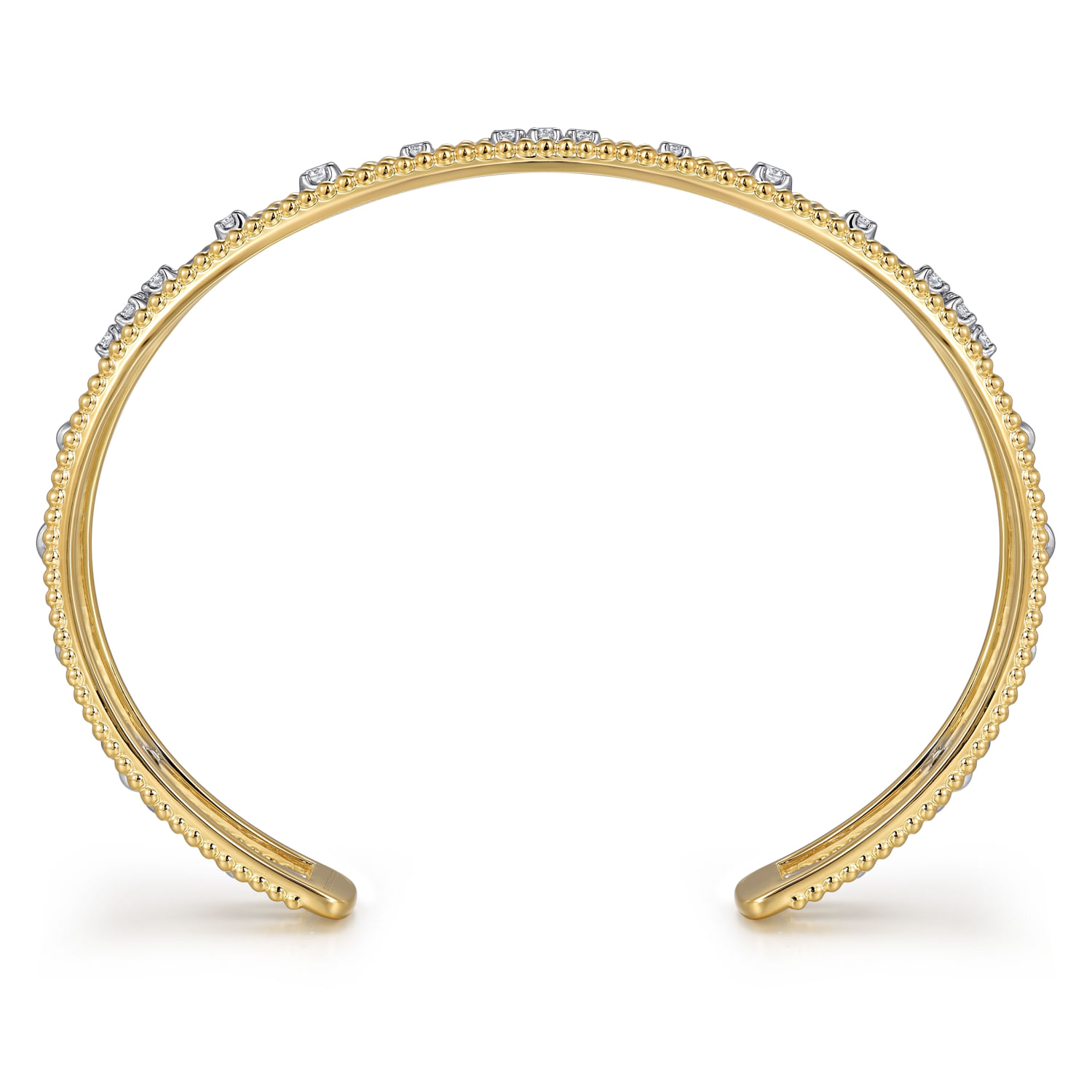 Gabriel & Co. 14K Two-Tone Open Diamond Cuff Bangle