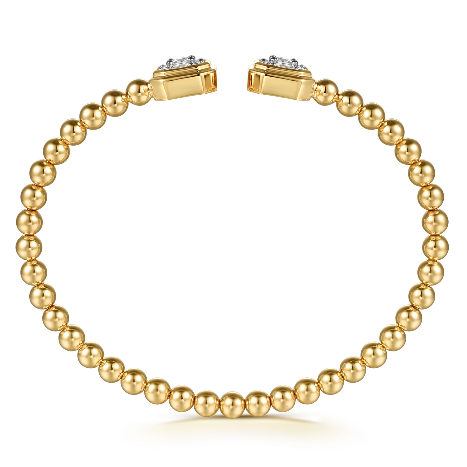 Gabriel & Co. 14K Yellow Gold Bujukan Baguette & Princess Diamond Split Bangle