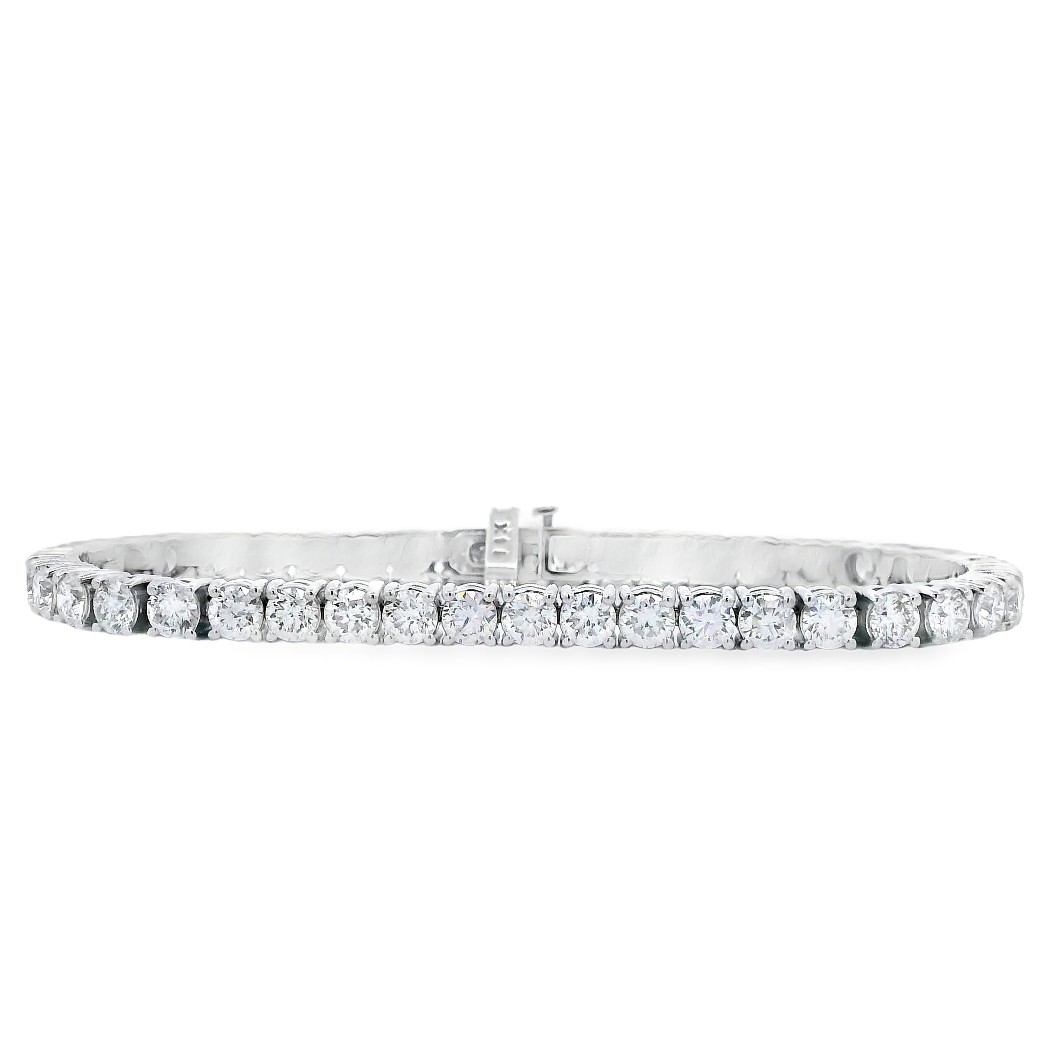 14K White Gold 10-Carat Diamond Tennis Bracelet