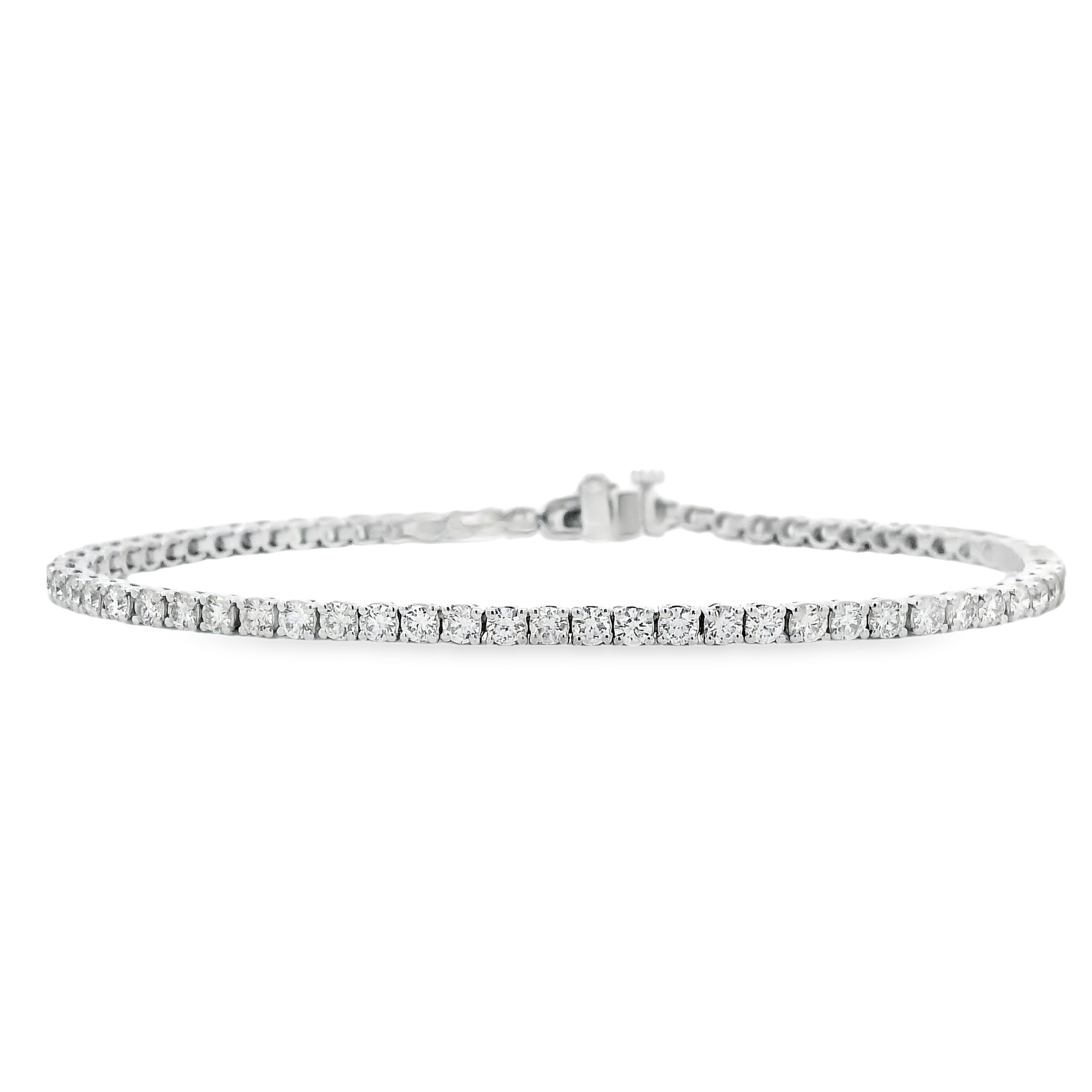 14K White Gold 3-Carat Diamond Tennis Bracelet