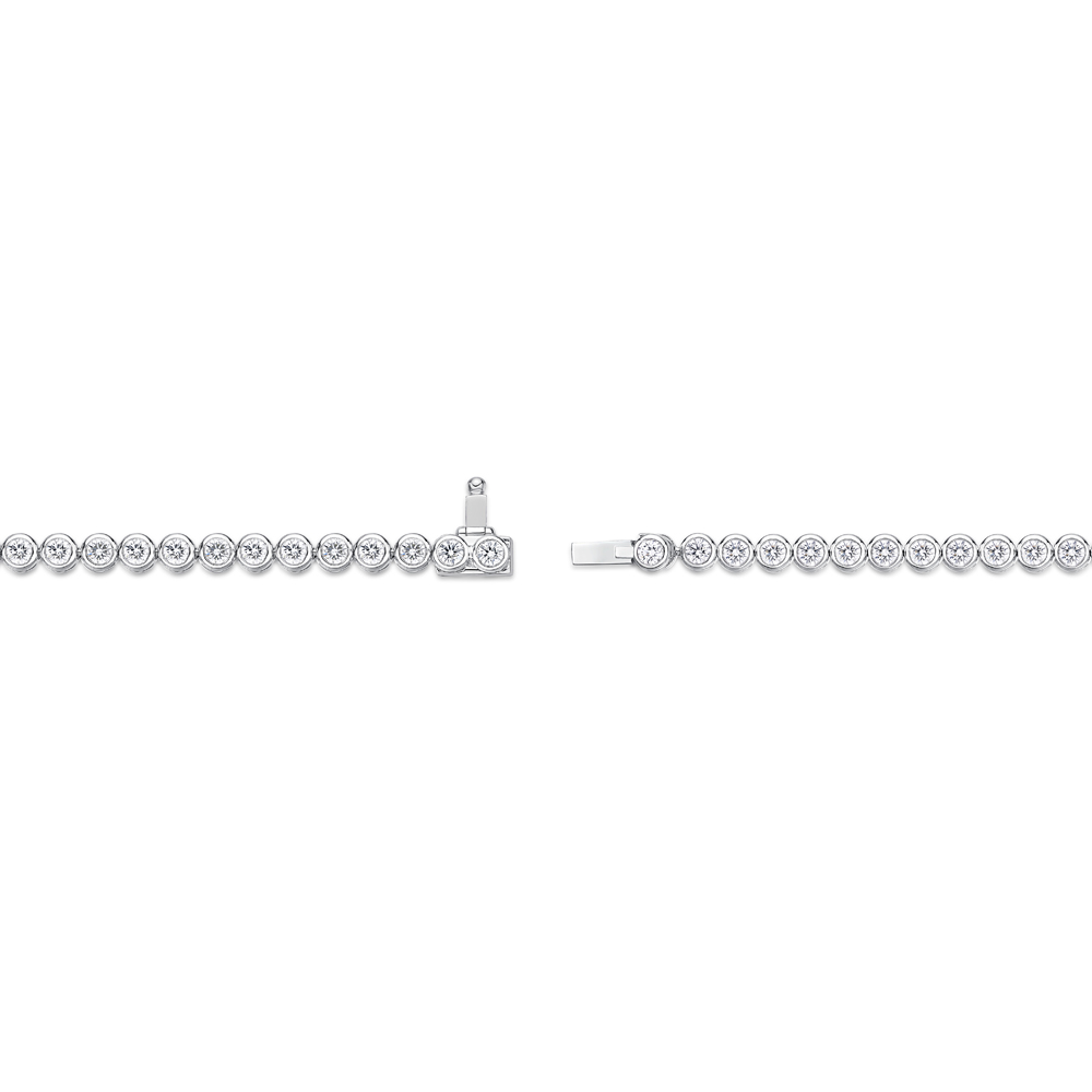 Memoire 18K White Gold Bezel Diamond Line Bracelet