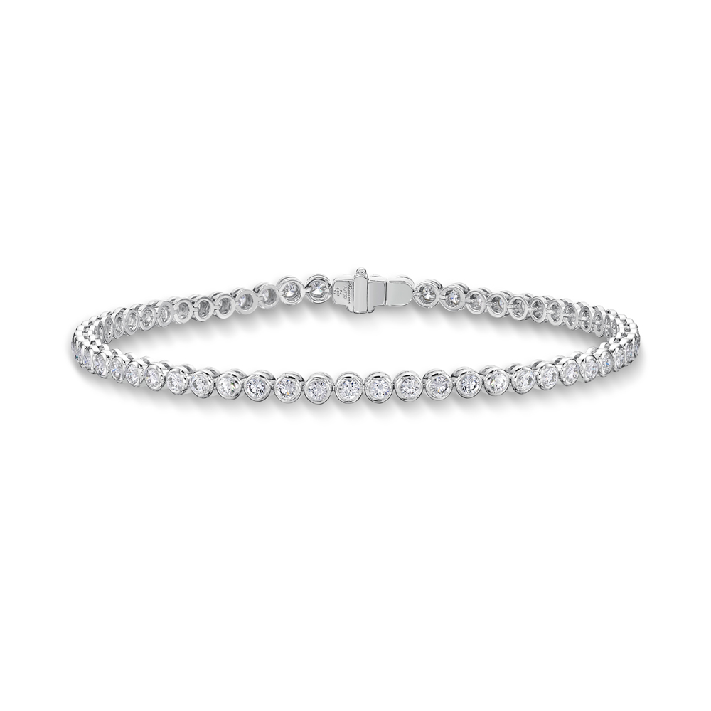 Memoire 18K White Gold Bezel Diamond Line Bracelet