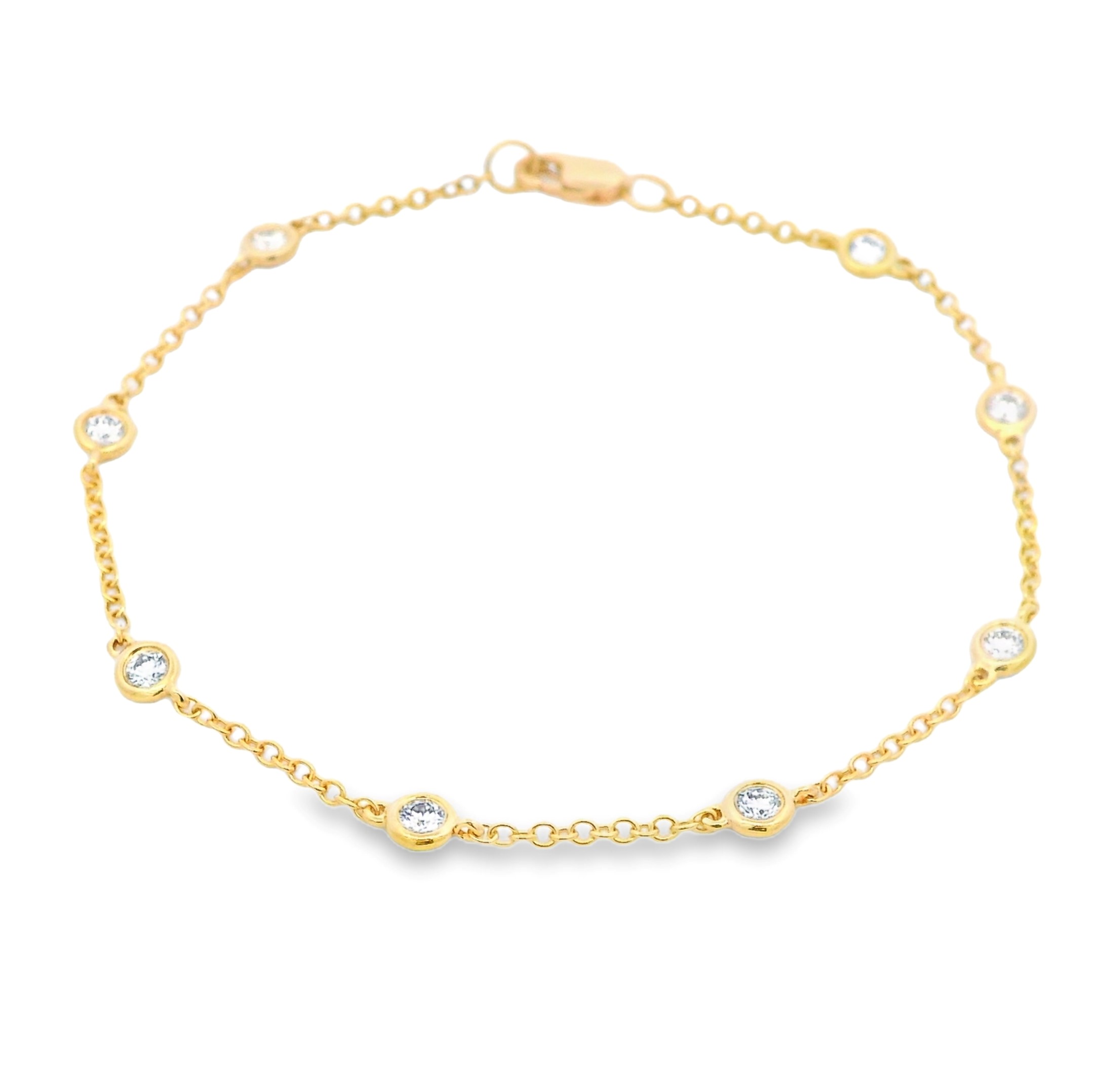18K Yellow Gold 1/2-Carat Diamonds By The Yard Chain Bracelet