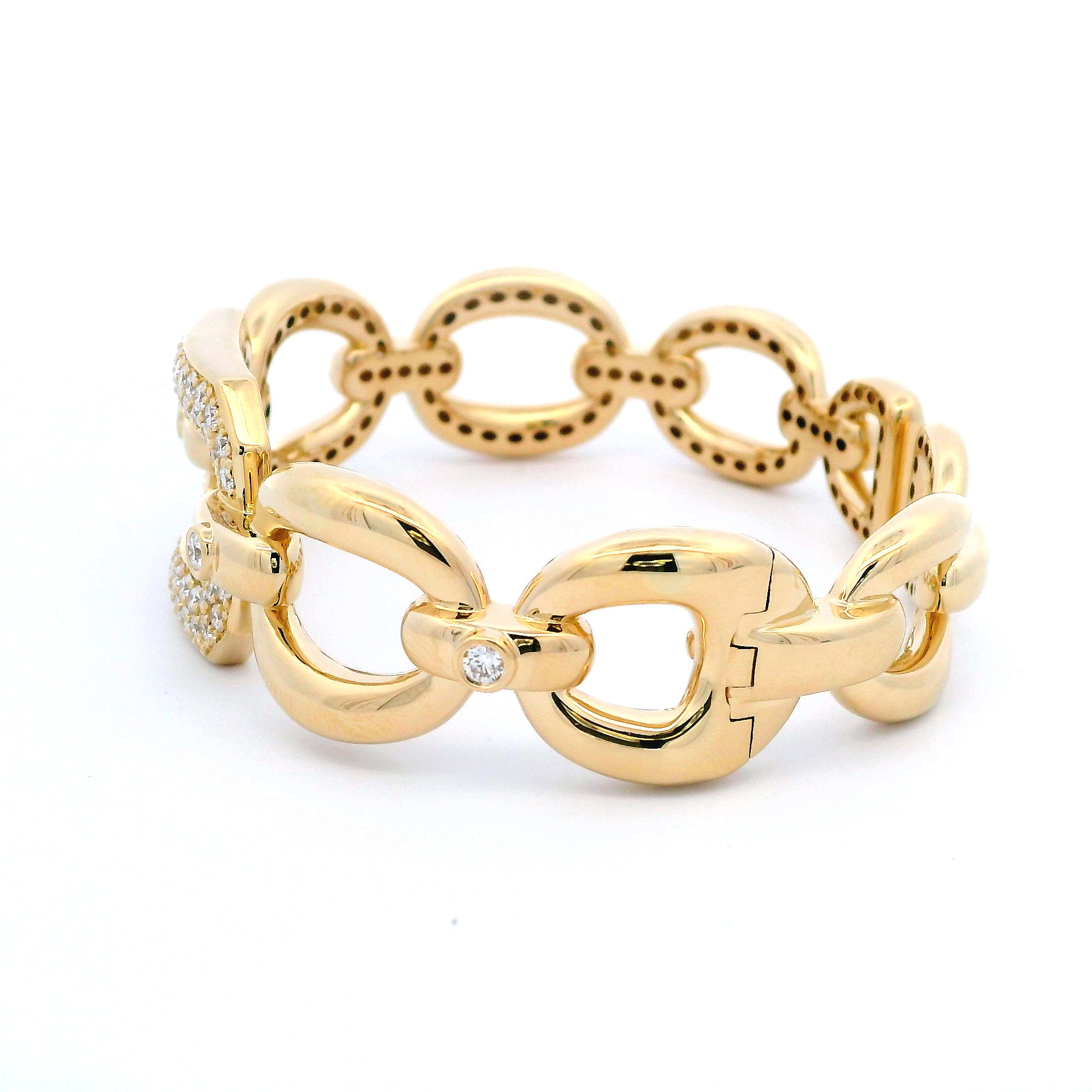 Damaso 18K Yellow Gold Chain-Style Diamond Cuff Bracelet