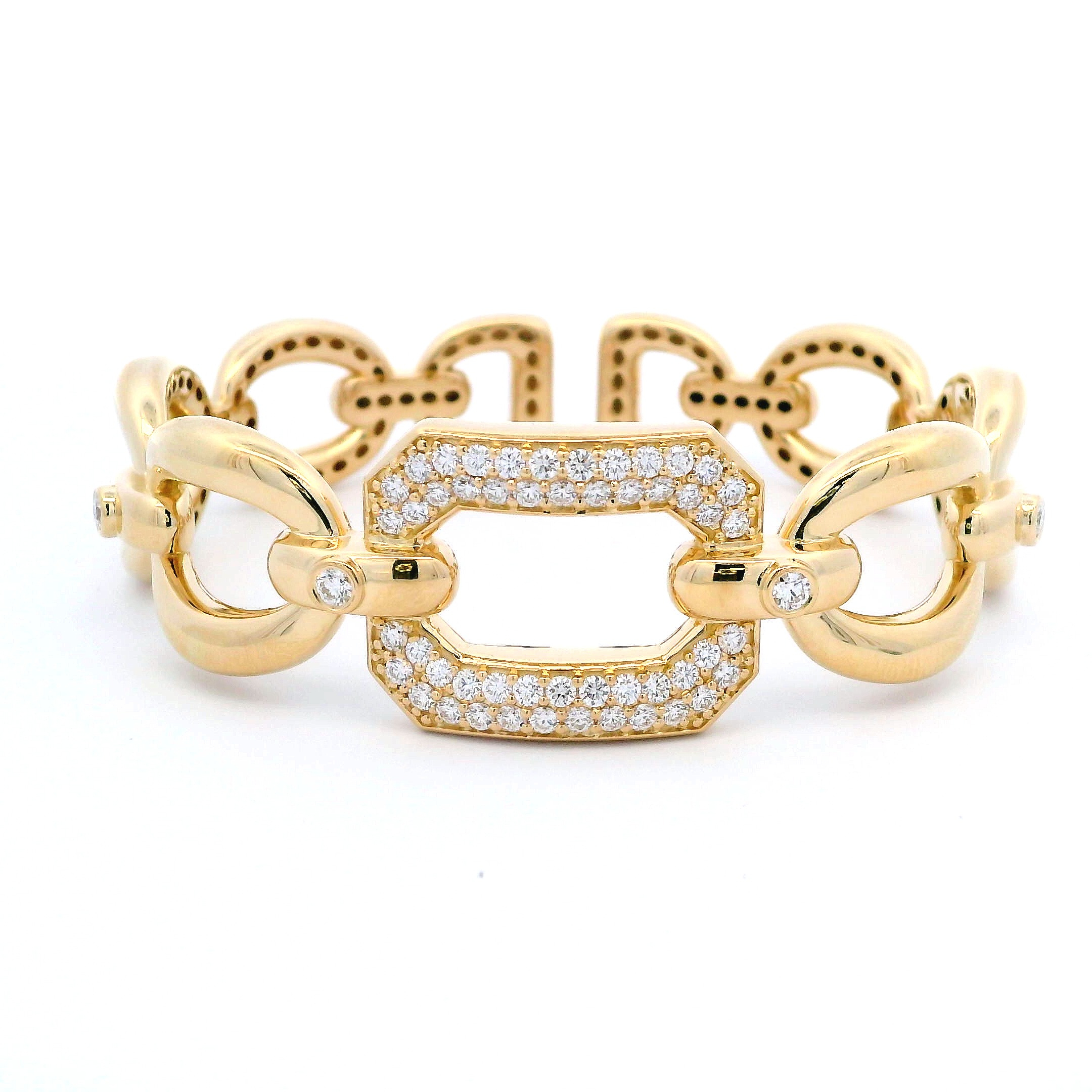 Damaso 18K Yellow Gold Chain-Style Diamond Cuff Bracelet