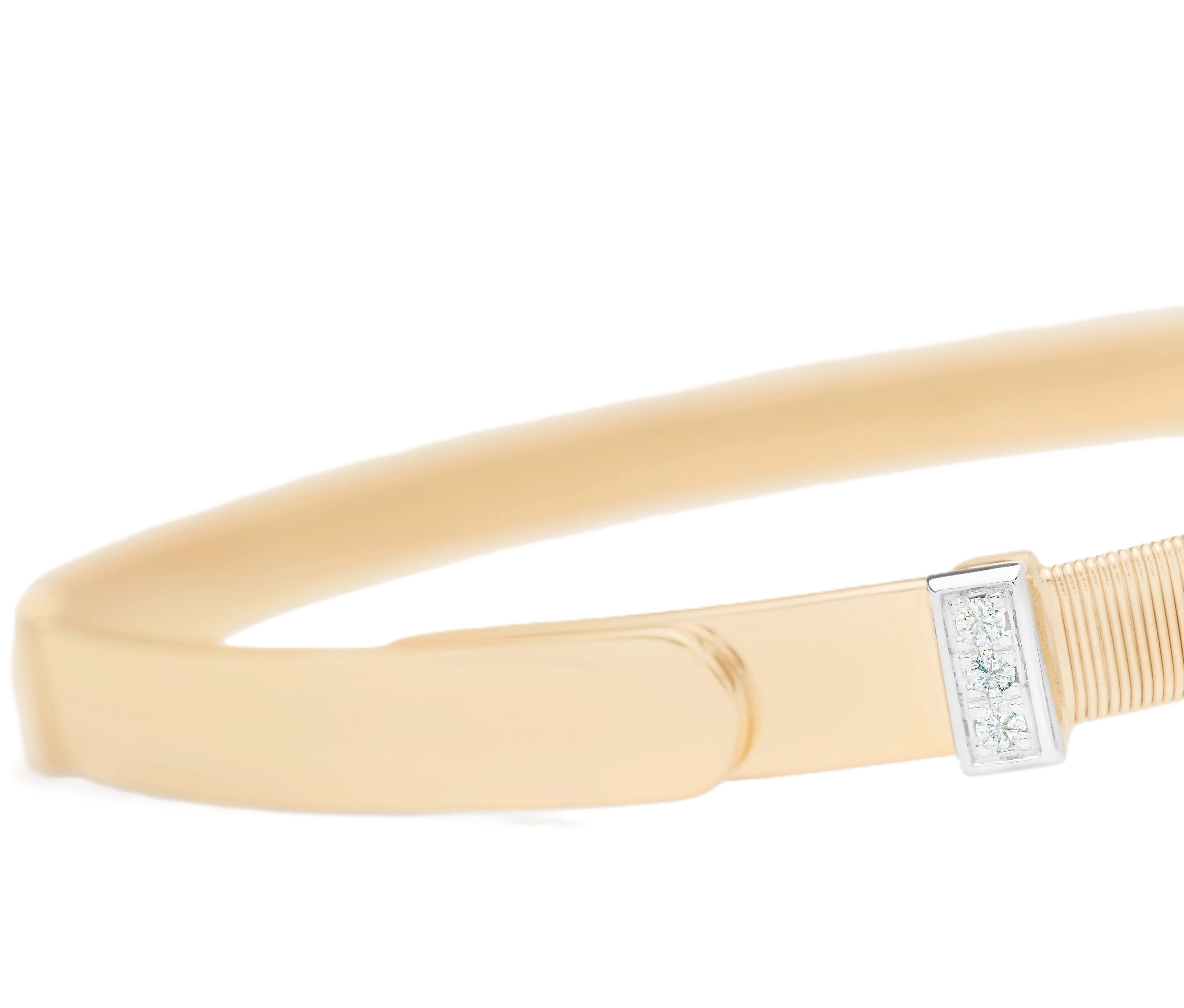 Marco Bicego 18K Masai Coil Bangle Bracelet with Diamond Pave